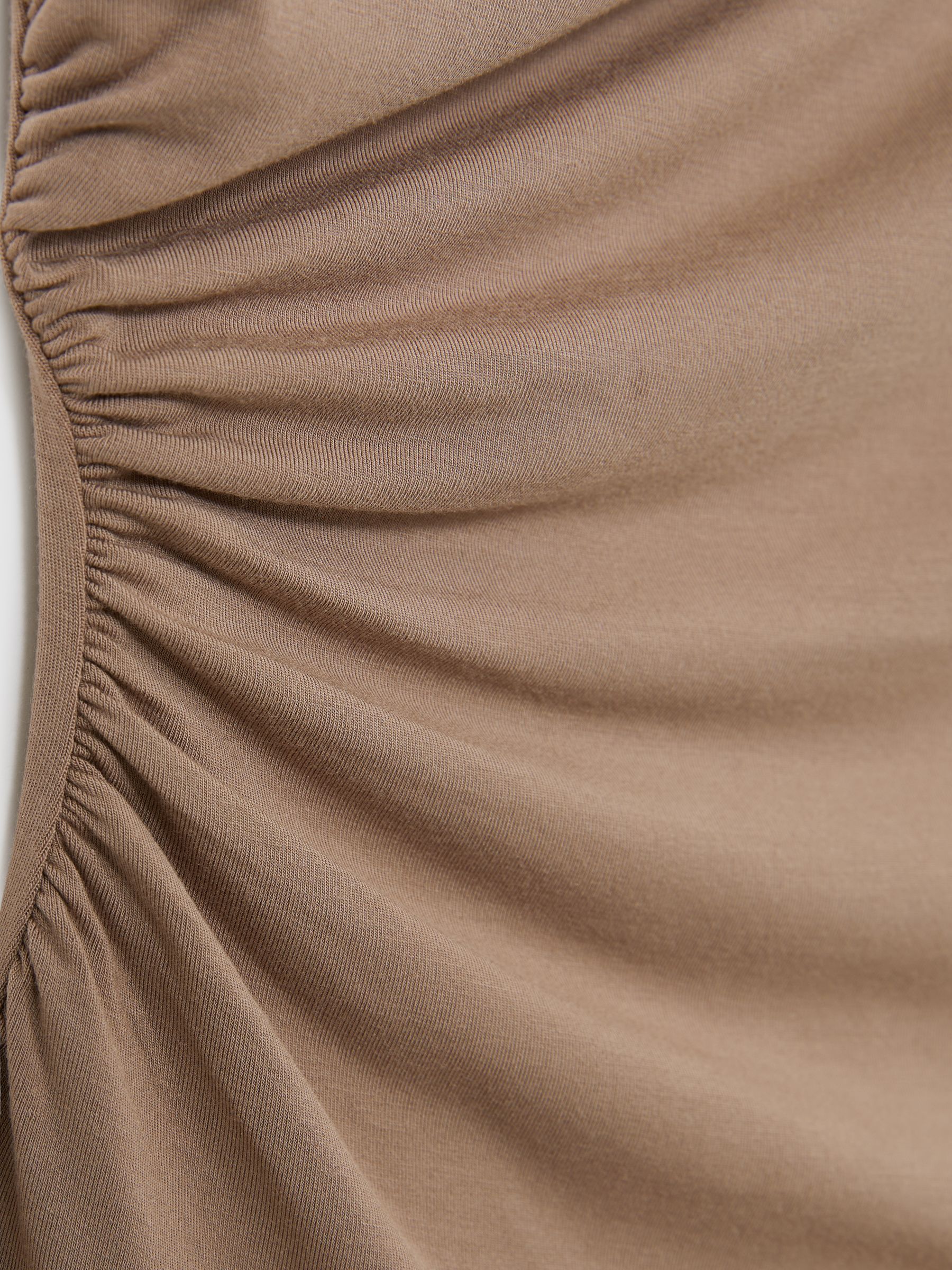 Stretch-Modal Ruched Vest in Mocha Brown