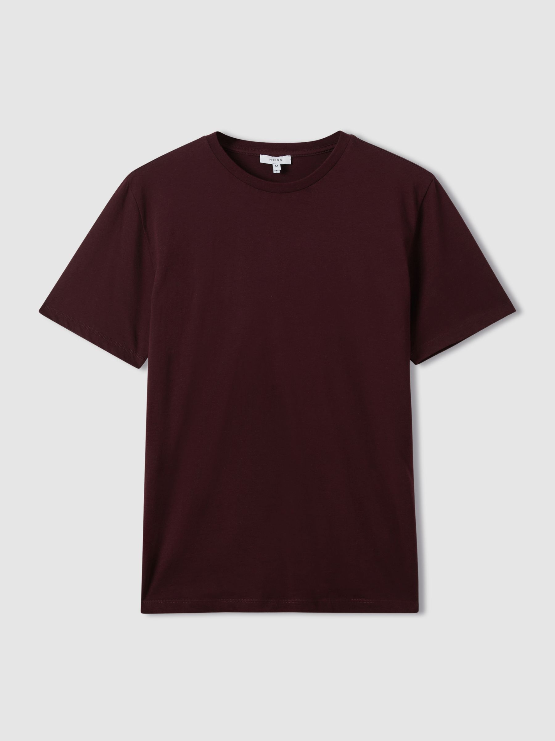 Cotton Crew Neck T-Shirt in Bordeaux