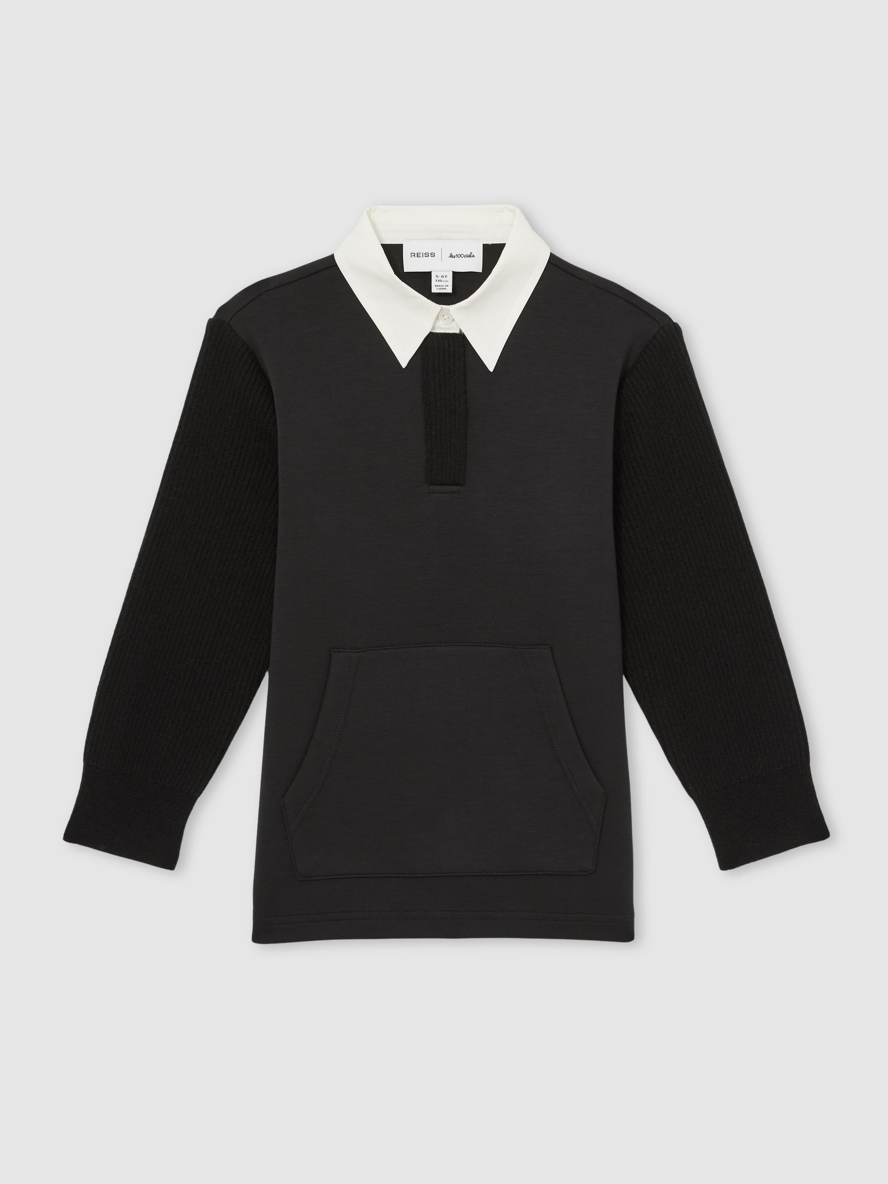 4-9 yrs Reiss | Les 100 Ciels Polo Sweatshirt in Black