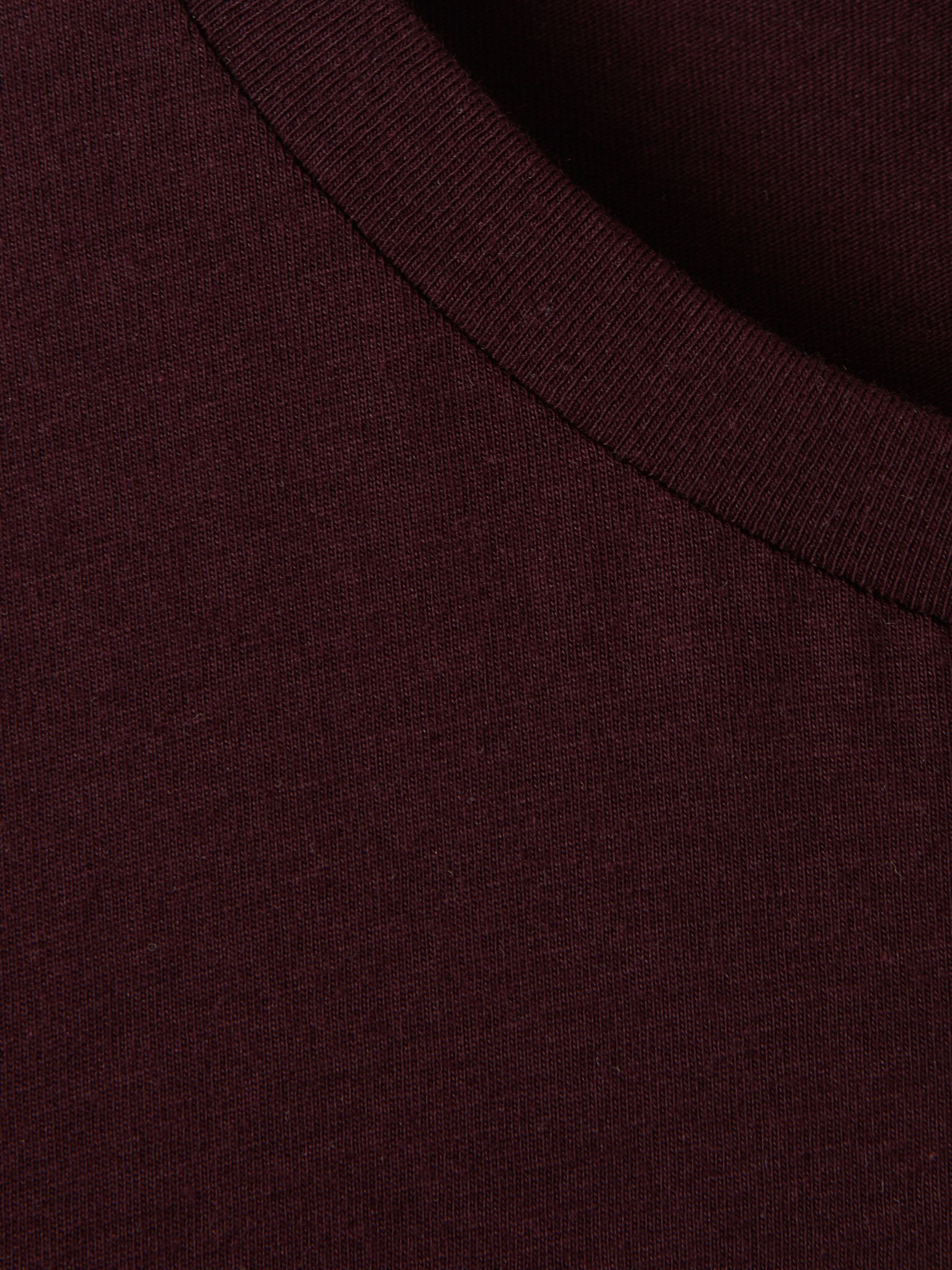 Cotton Crew Neck T-Shirt in Bordeaux