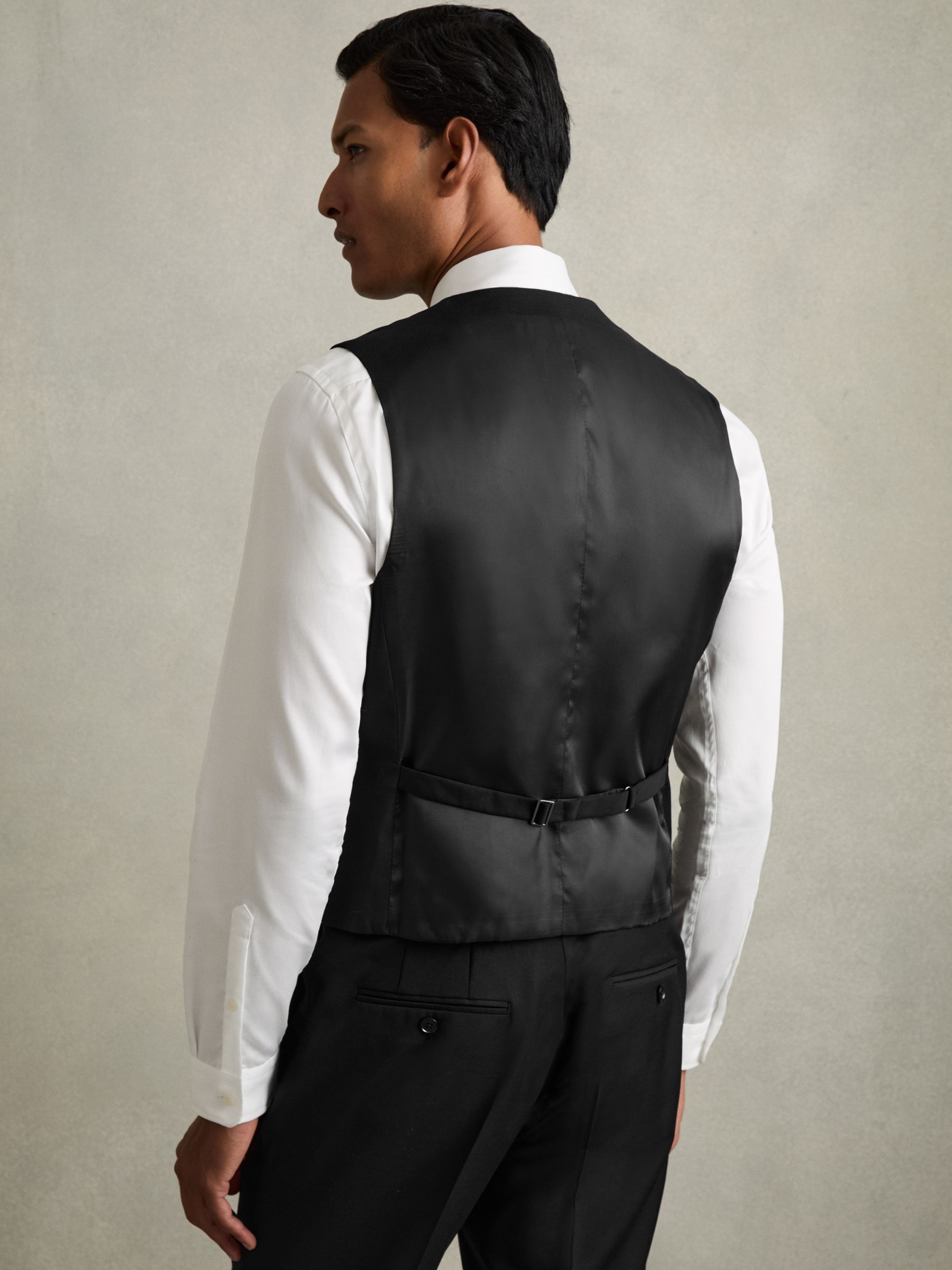 Slim-Fit Wool Suit Waistcoat in Black