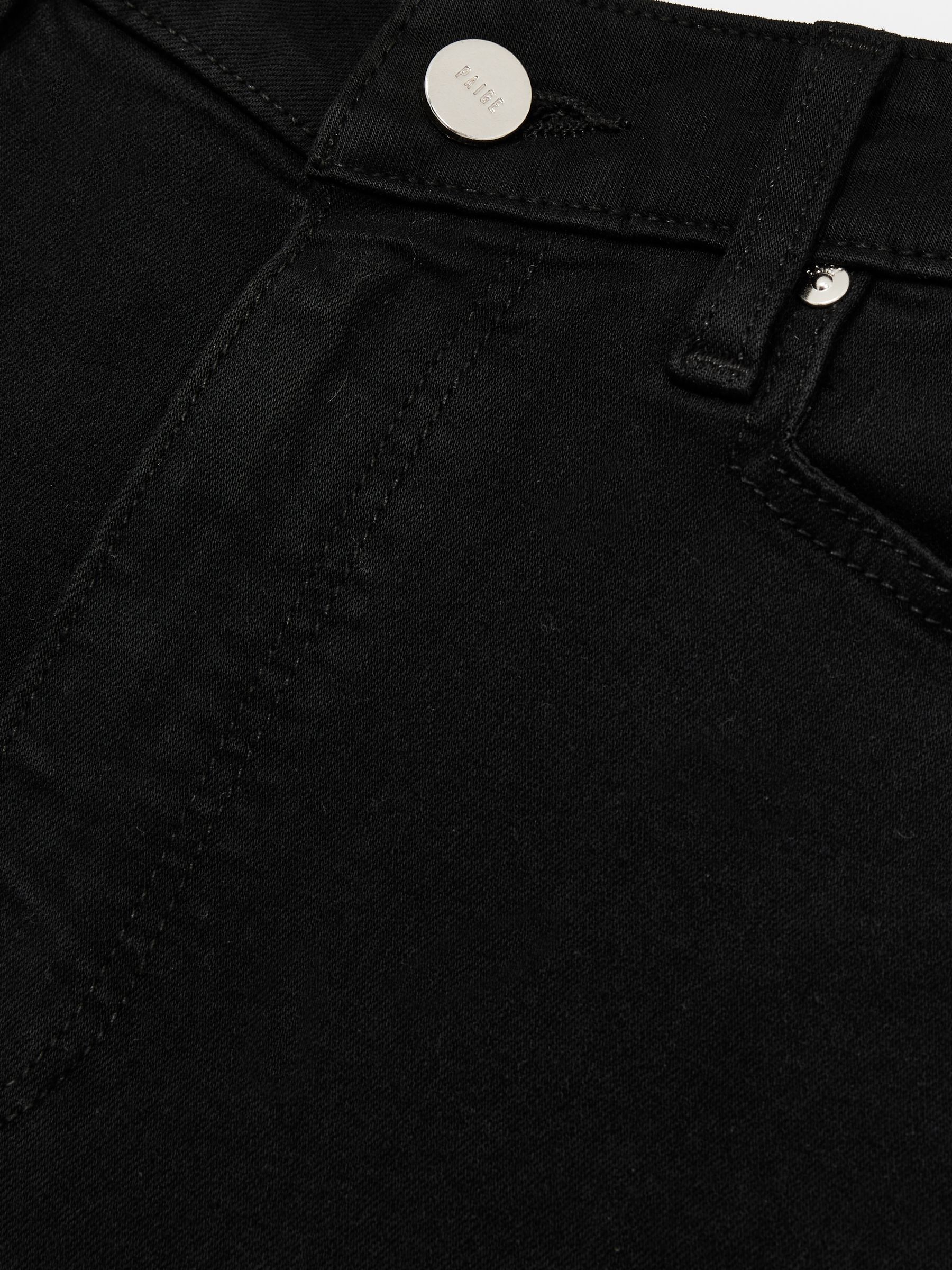 Paige Angled Waist Flared Jeans in Black