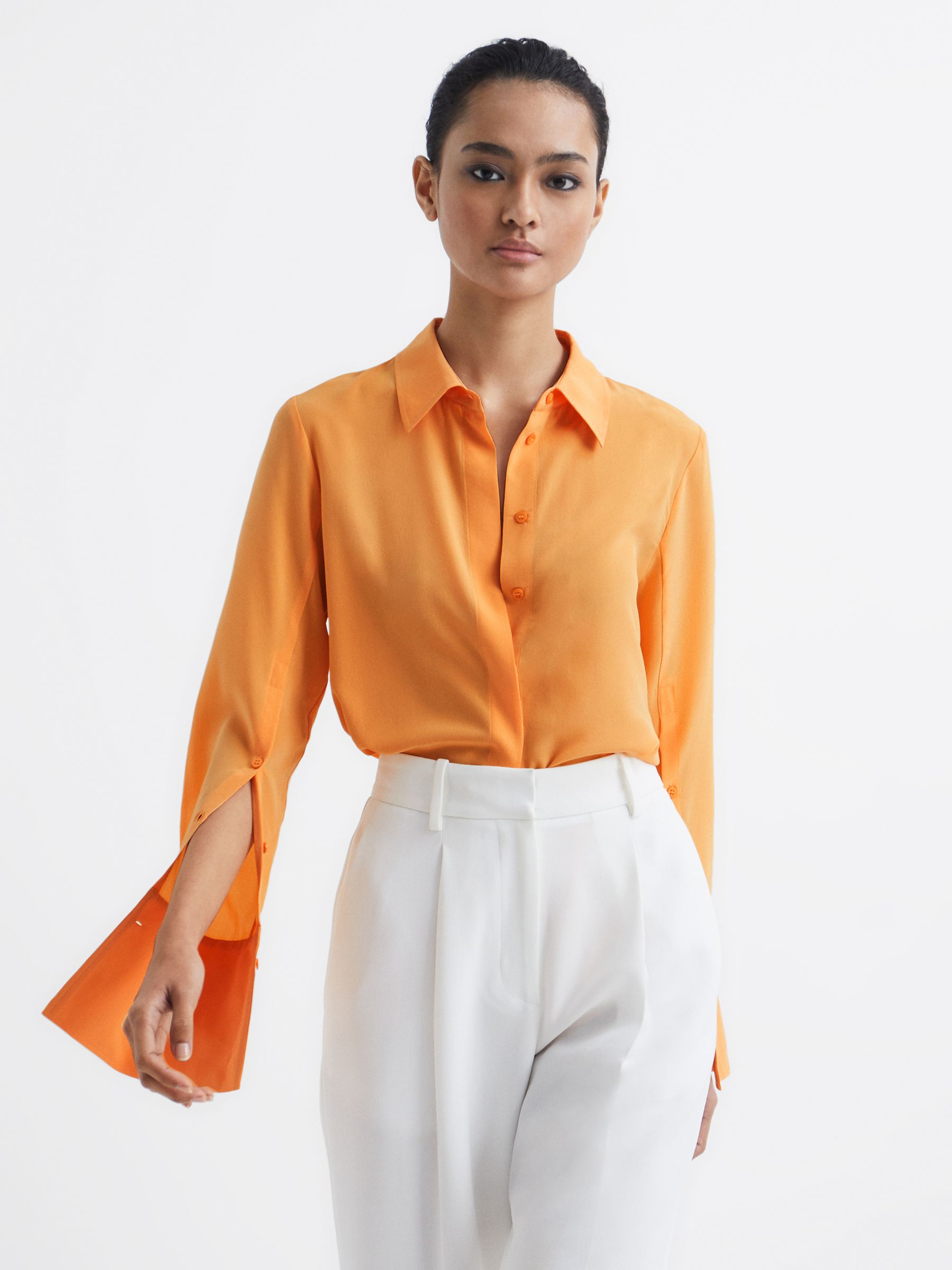 Silk Shirt in Orange