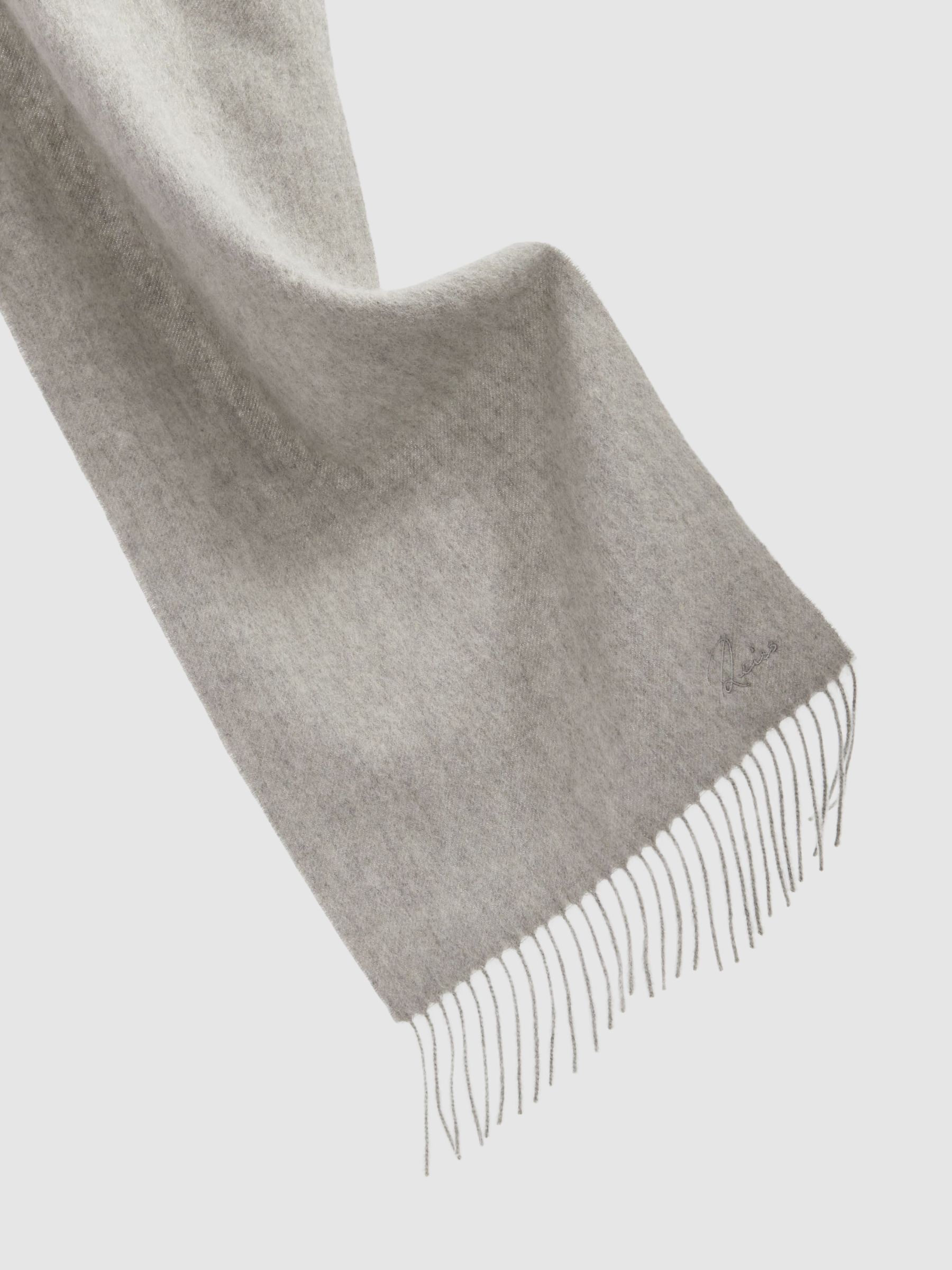 Wool and Cashmere Scarf in Light Grey