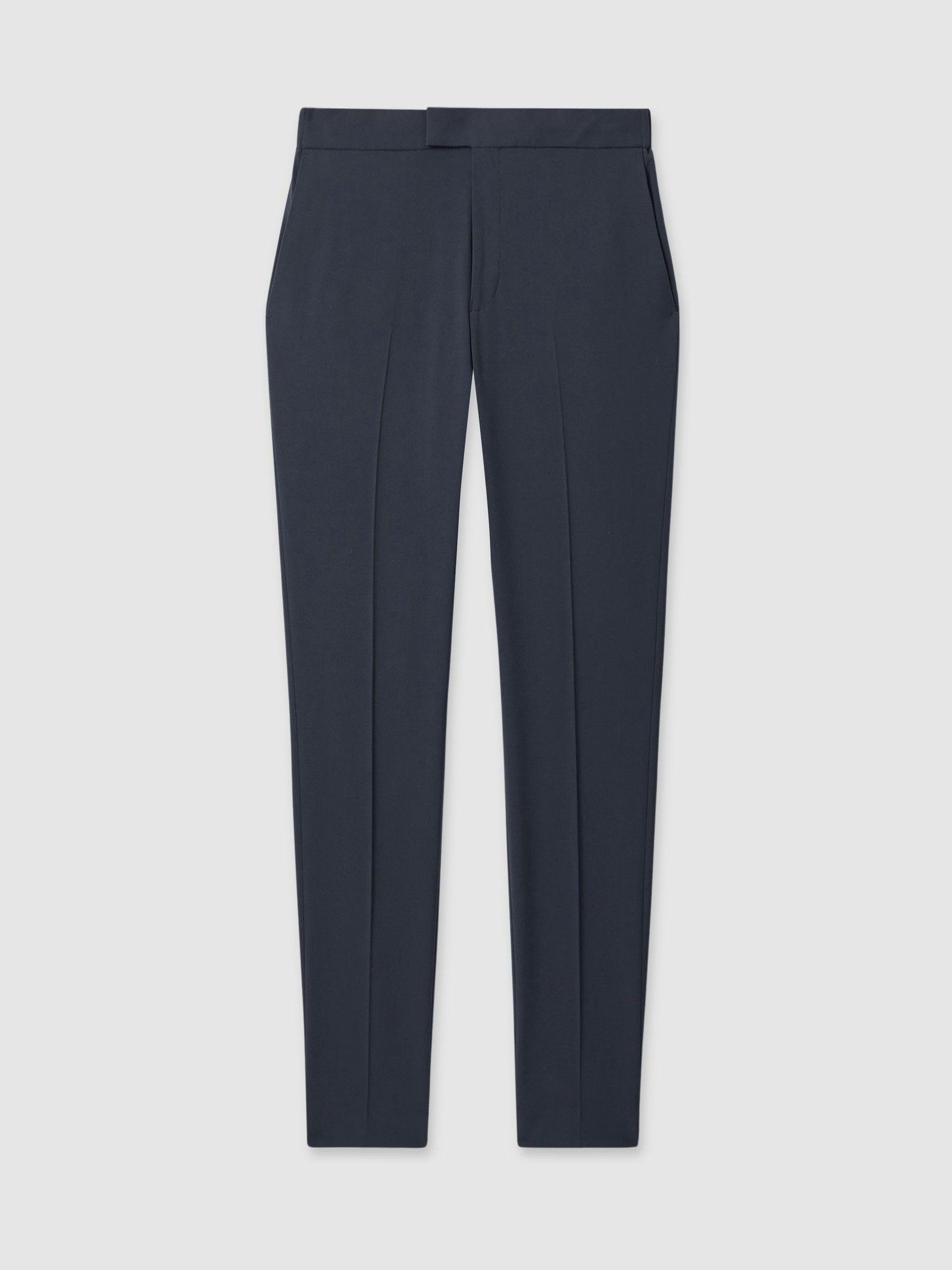 Stretch Slim Fit Drawstring Trousers in Airforce Blue
