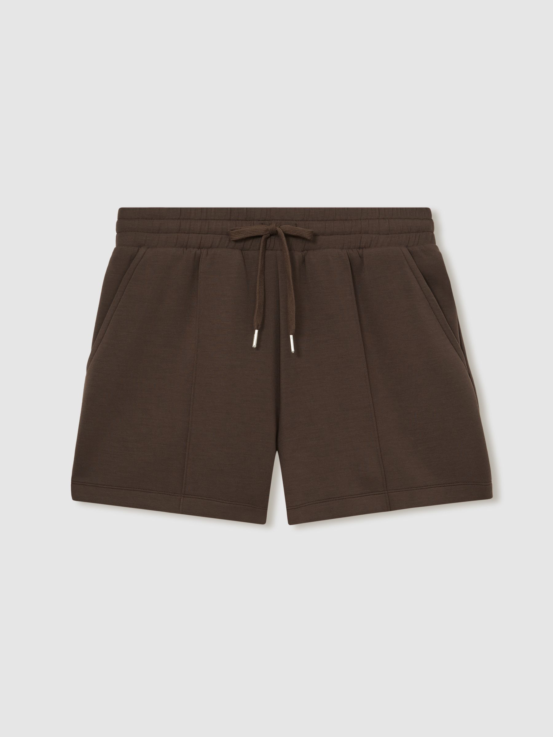 Interlock Drawstring Sweat Shorts in Chocolate