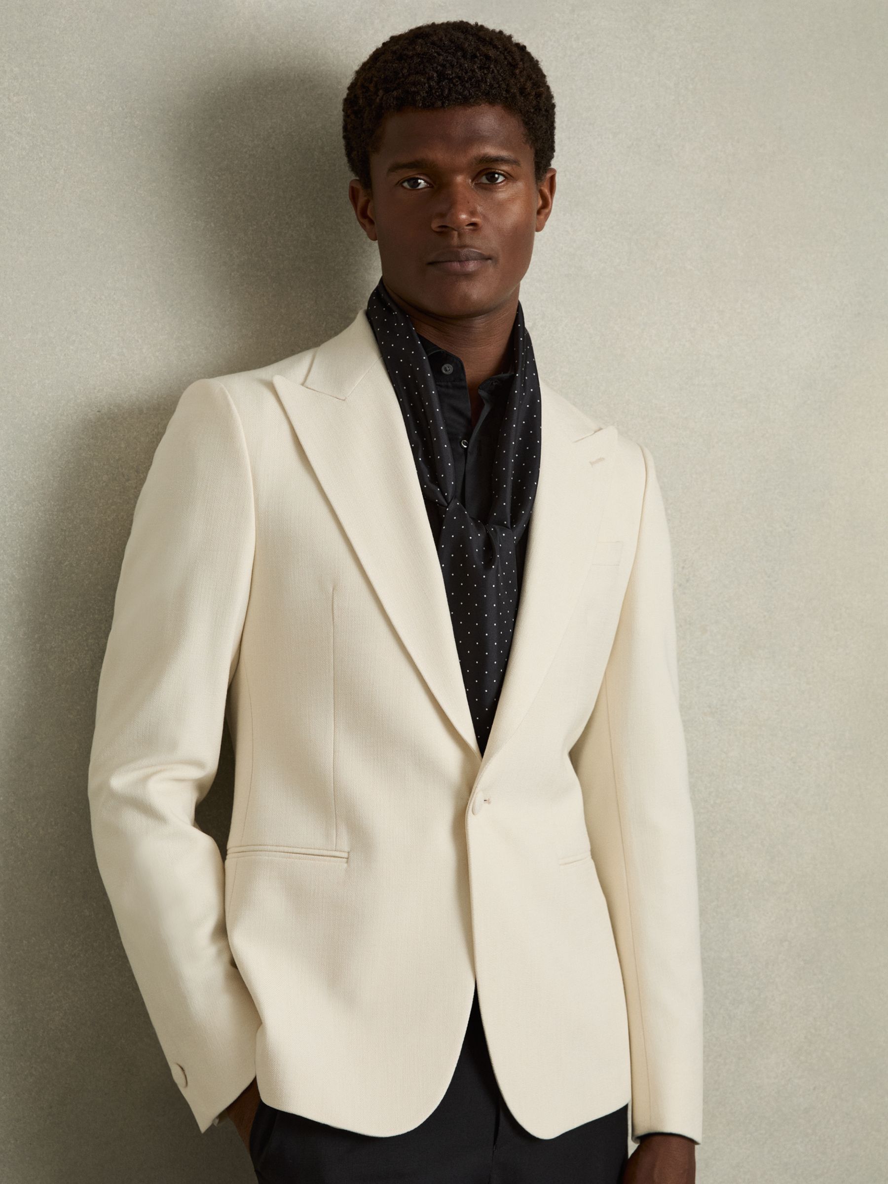 Silk Polka-Dot Dress Scarf in Black/White