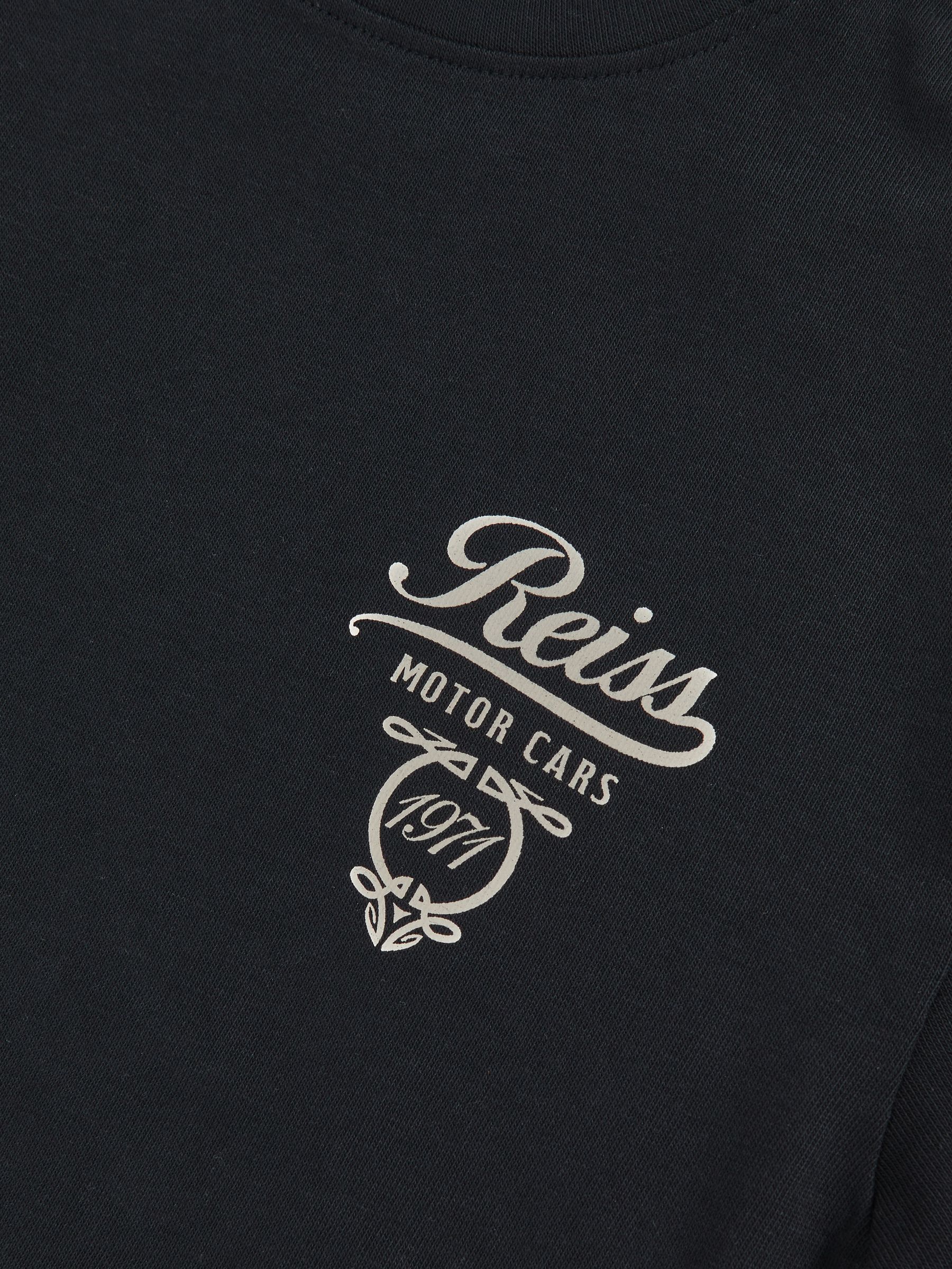 9-13 yrs Cotton Motor Cars-Print T-Shirt in Washed Blue/White