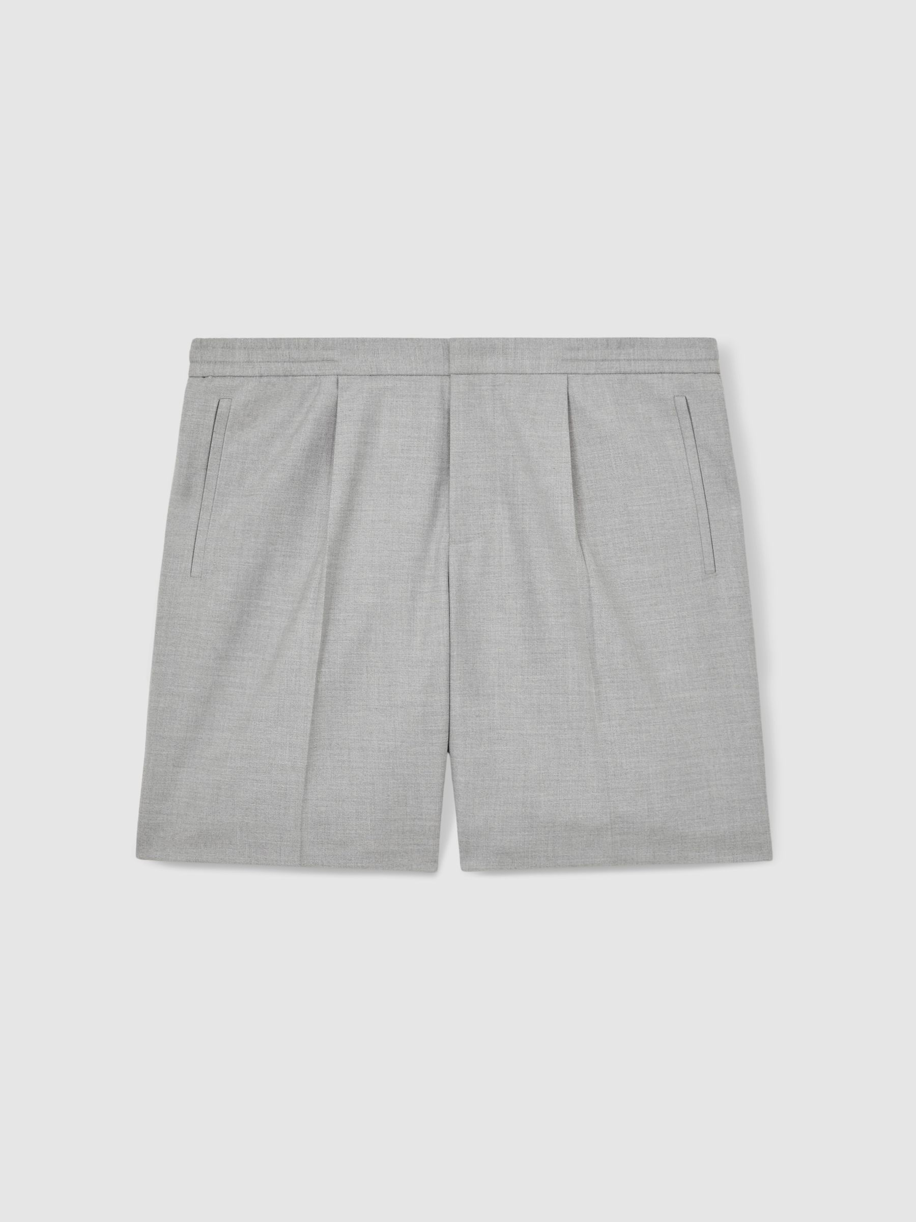Relaxed Drawstring Shorts in Soft Grey