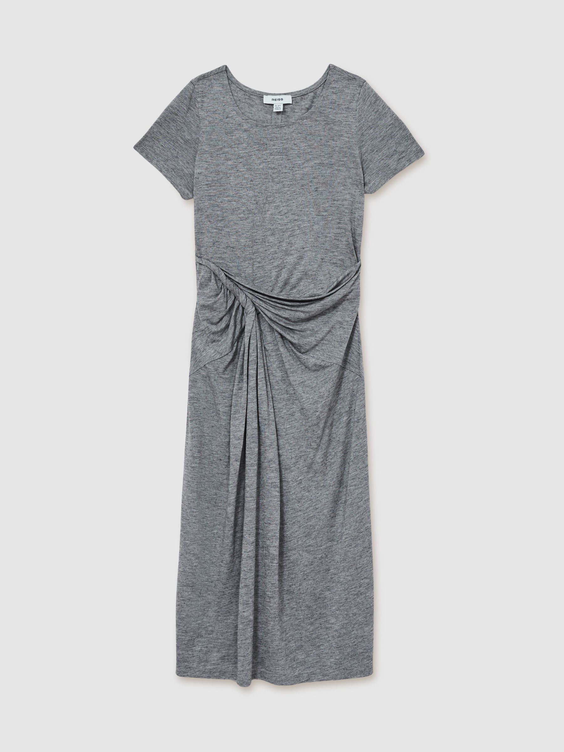 9-13 yrs Jersey Knotted Midi Dress in Grey