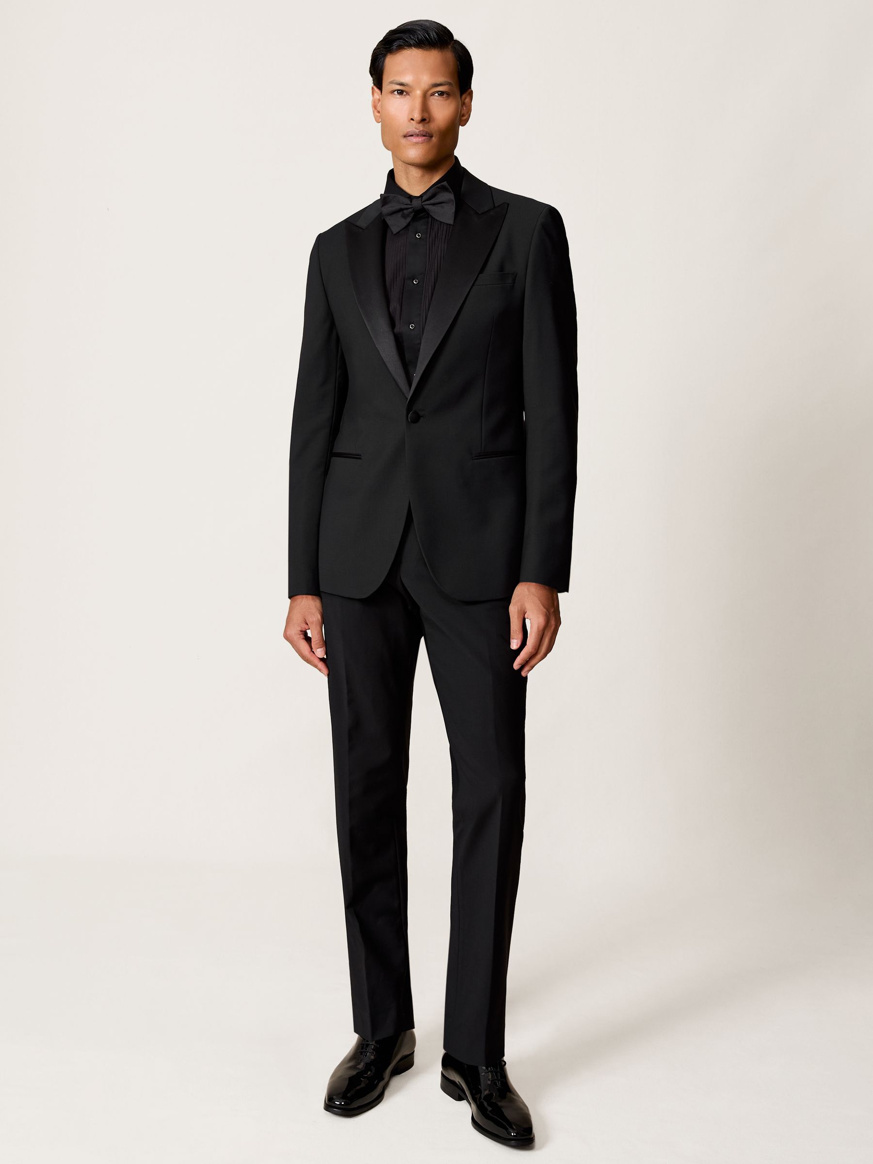 Regular Fit Cotton Double-Cuff Dinner Shirt Regular-Fit in Black