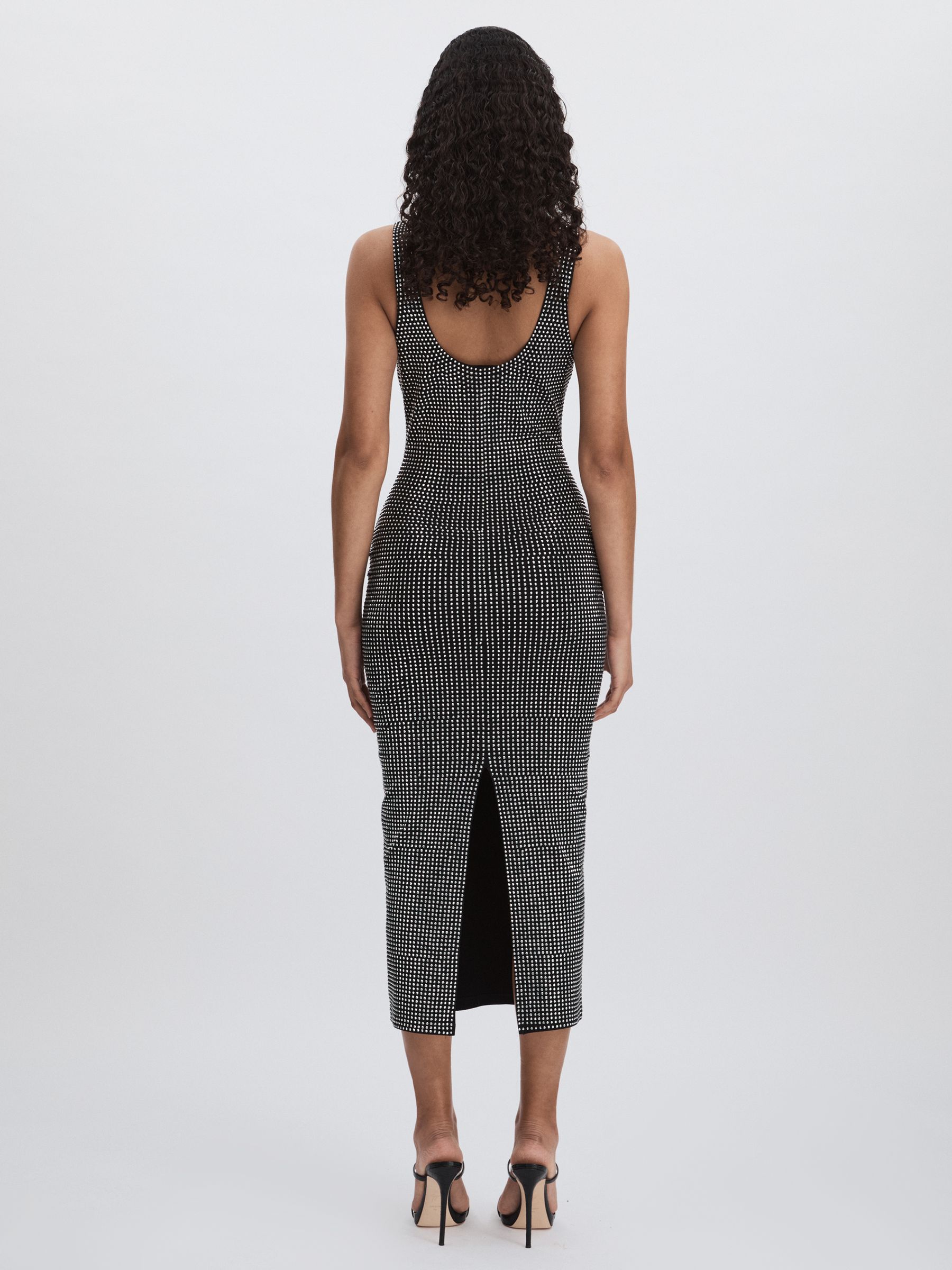 Good American Crystal Bodycon Dress in Black