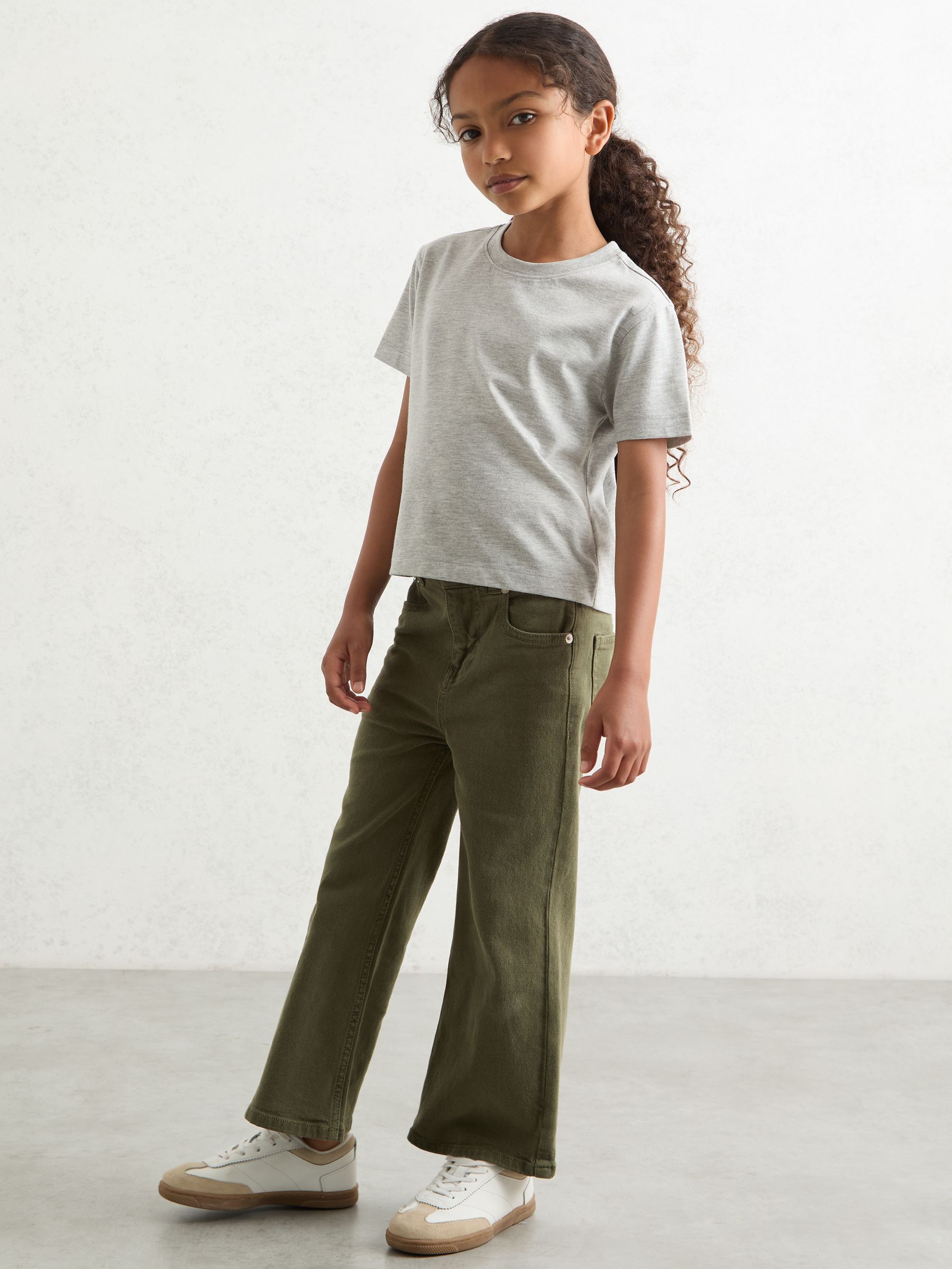 13-14 yrs Cotton-Blend Crew-Neck T-Shirt in Grey Marl