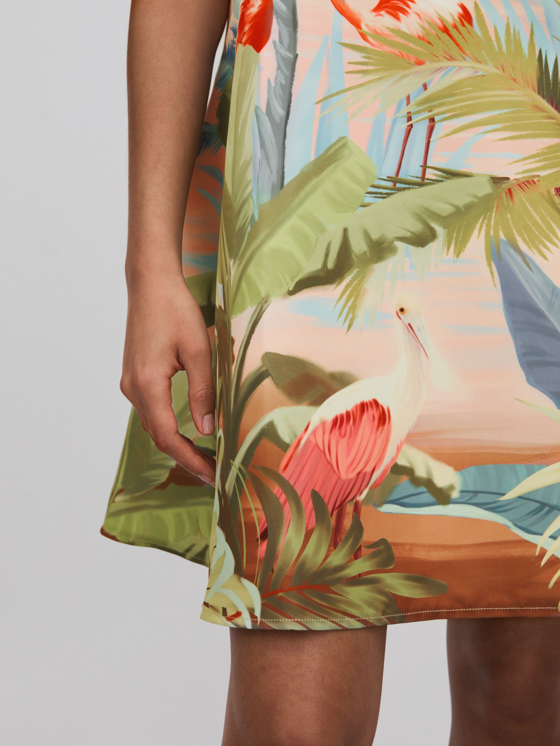 Leo Lin Printed A-Line Mini Dress in Blue Print