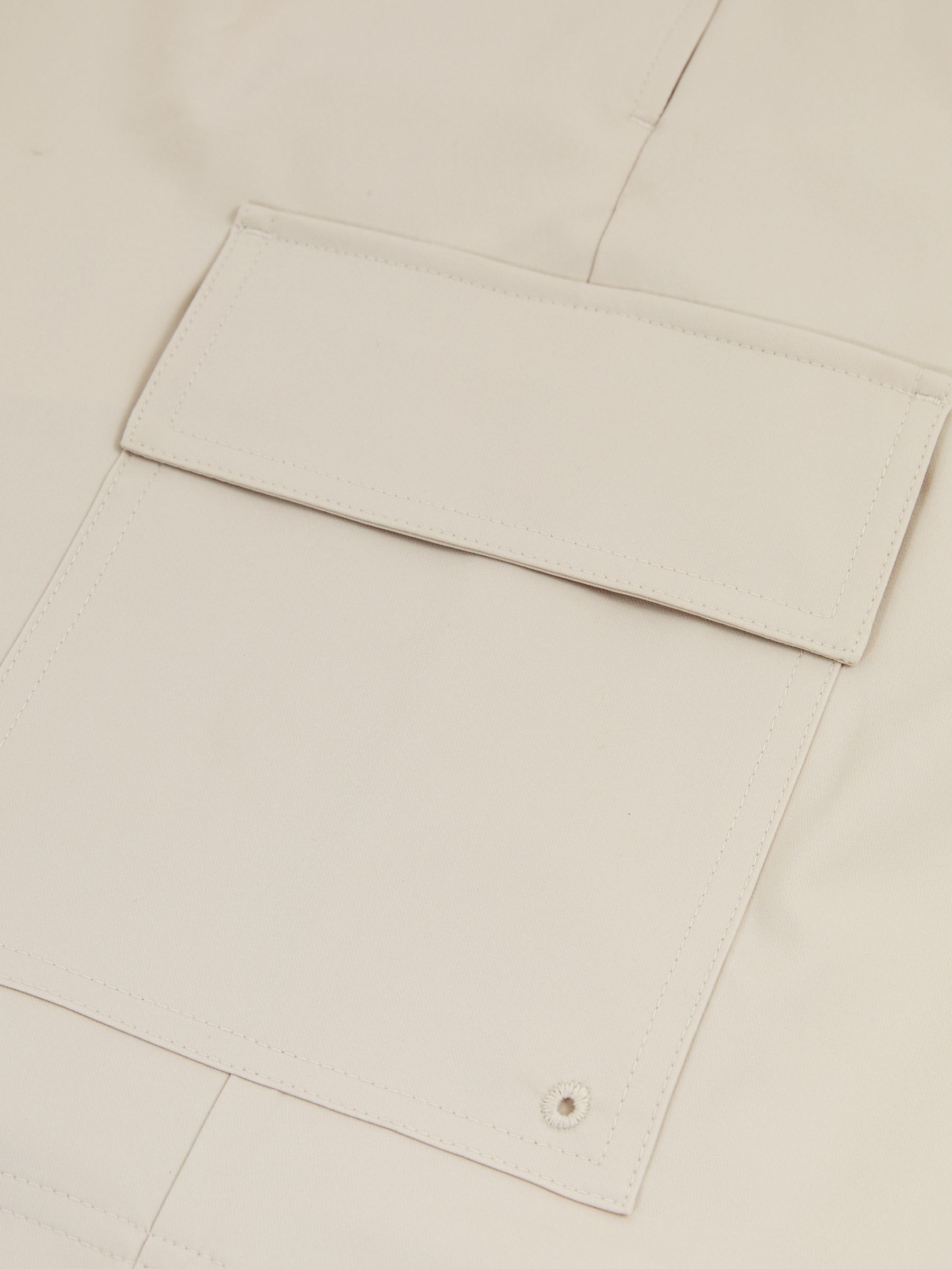 Drawstring Technical Cargo Shorts in Stone