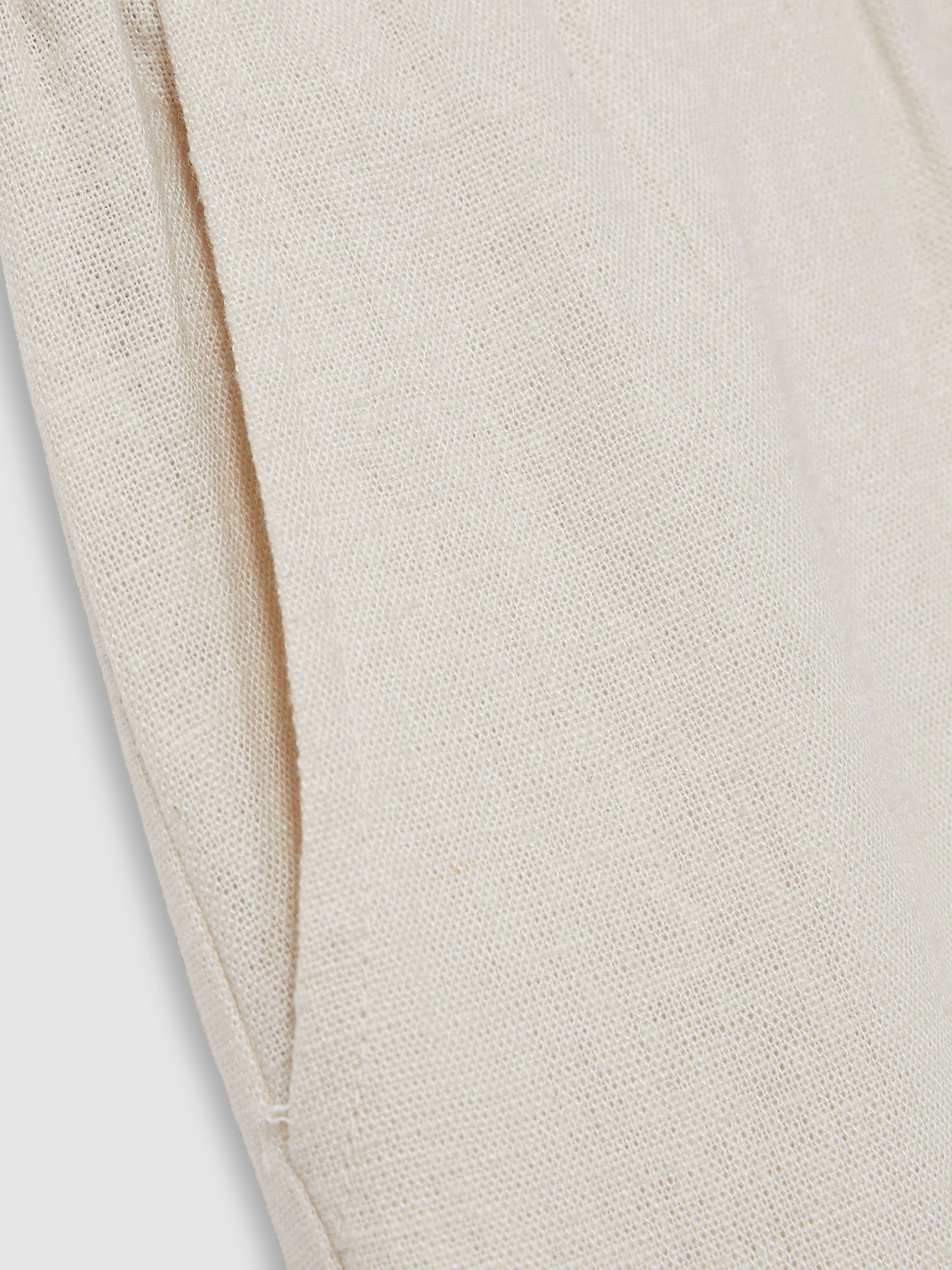 9-13 yrs Linen Blend Drawstring Trousers in Stone