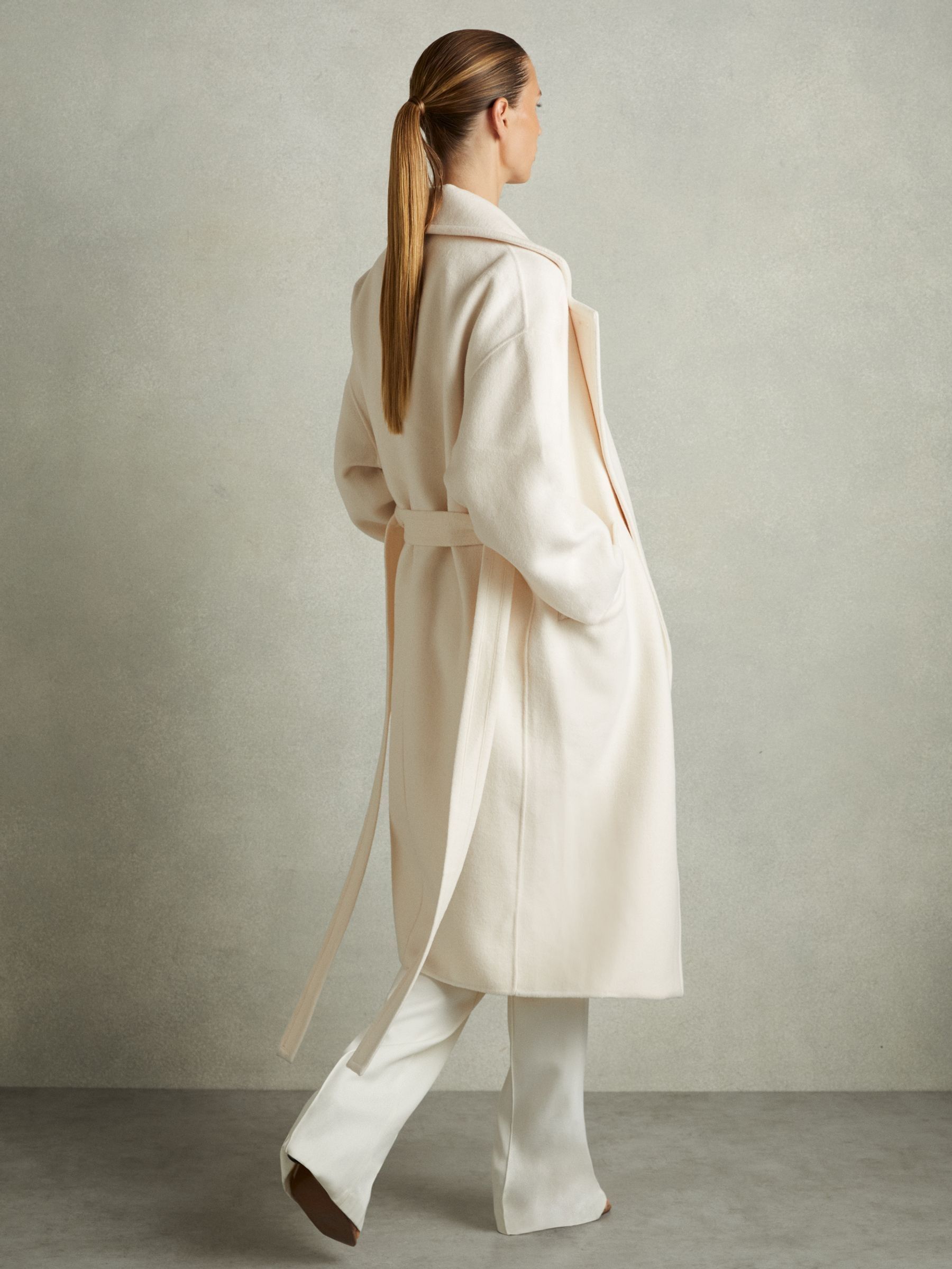 Petite Wool-Blend Blindseam Coat in Cream
