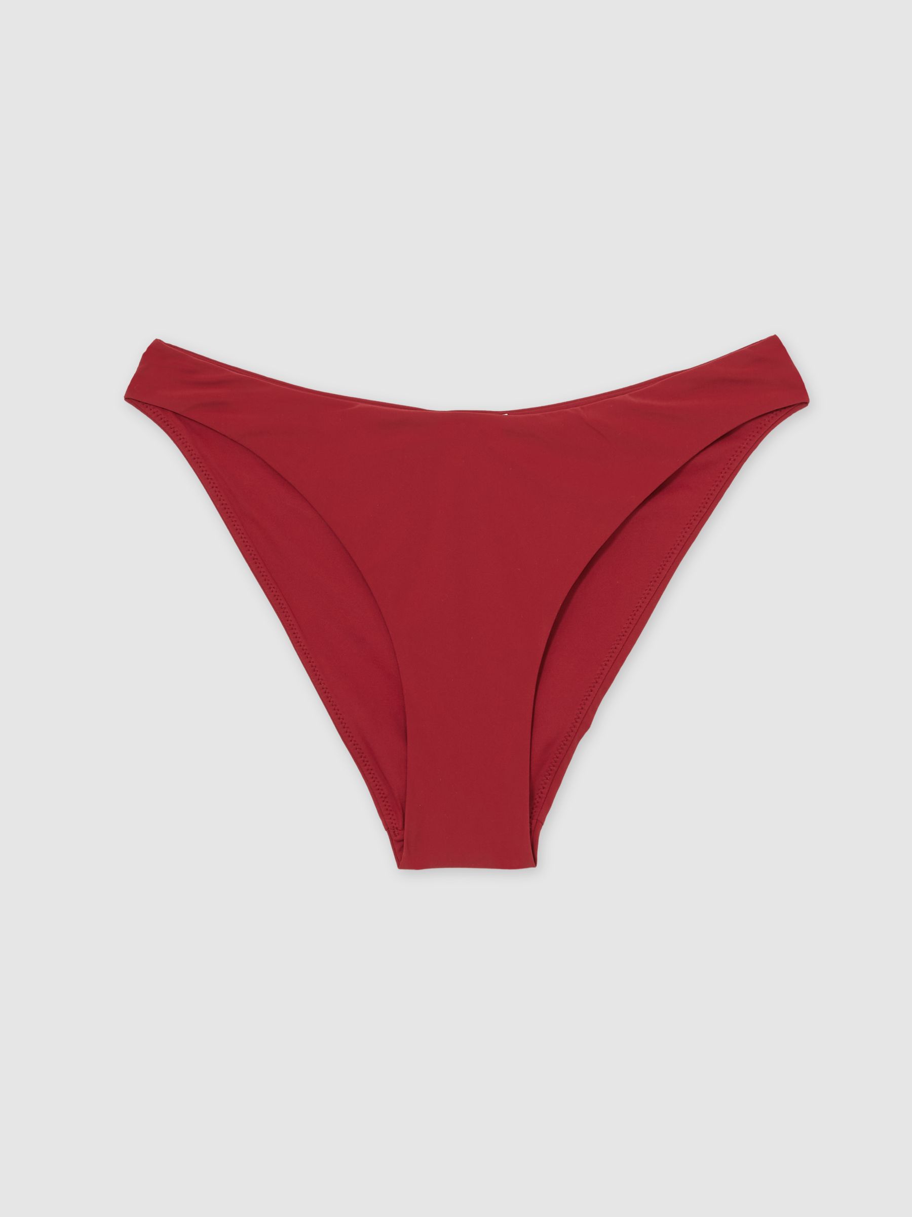 Fixed-Side Bikini Bottoms in Dark Red