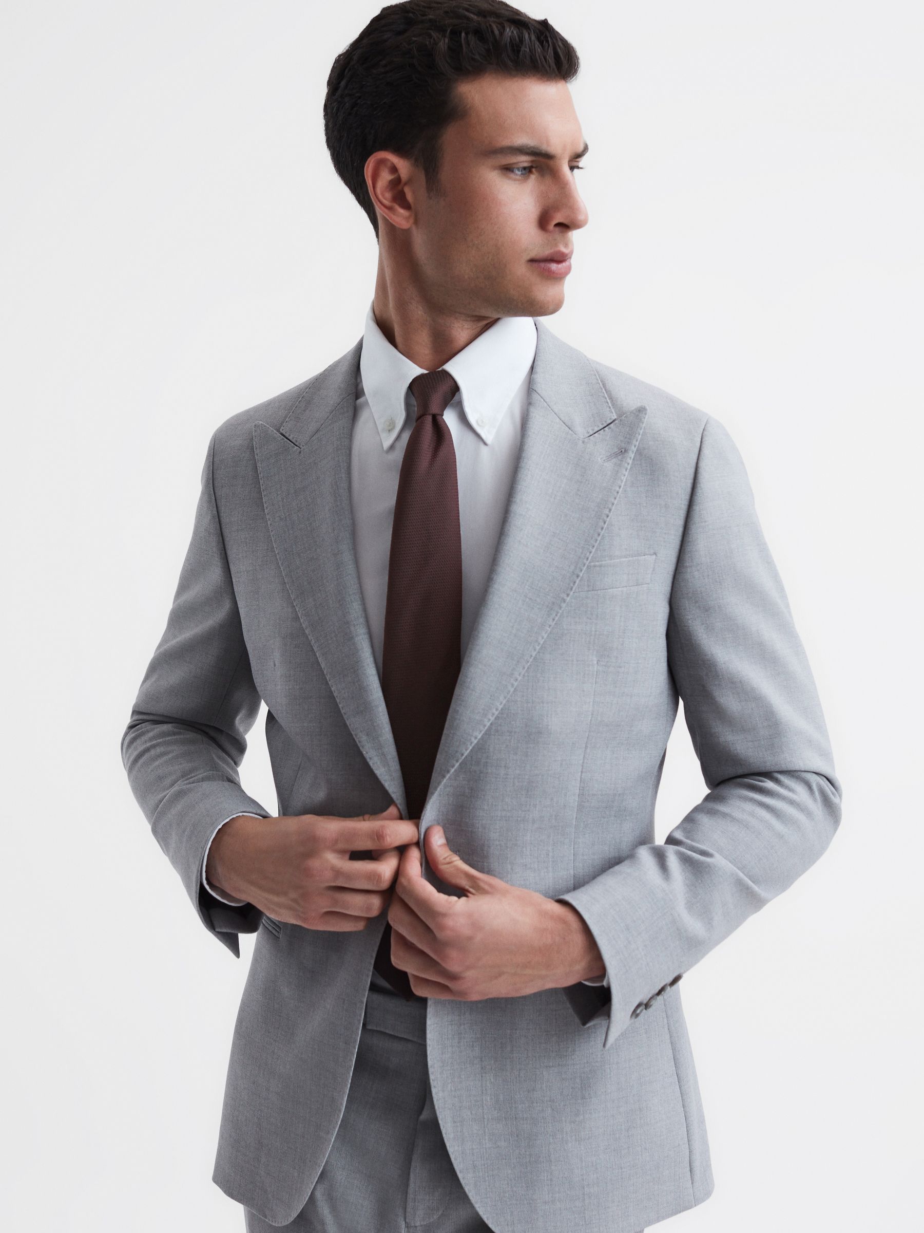 Textured Silk Blend Tie in Burgundy