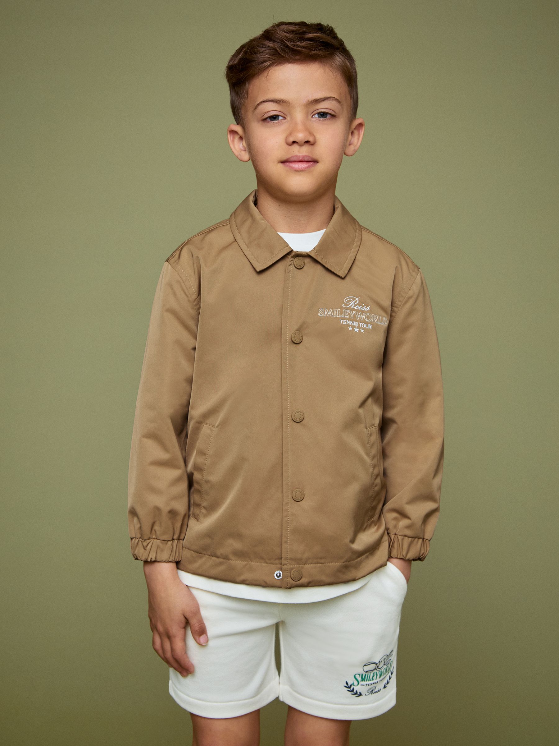 9-13 yrs SmileyWorld | Reiss Harrington Jacket in Stone