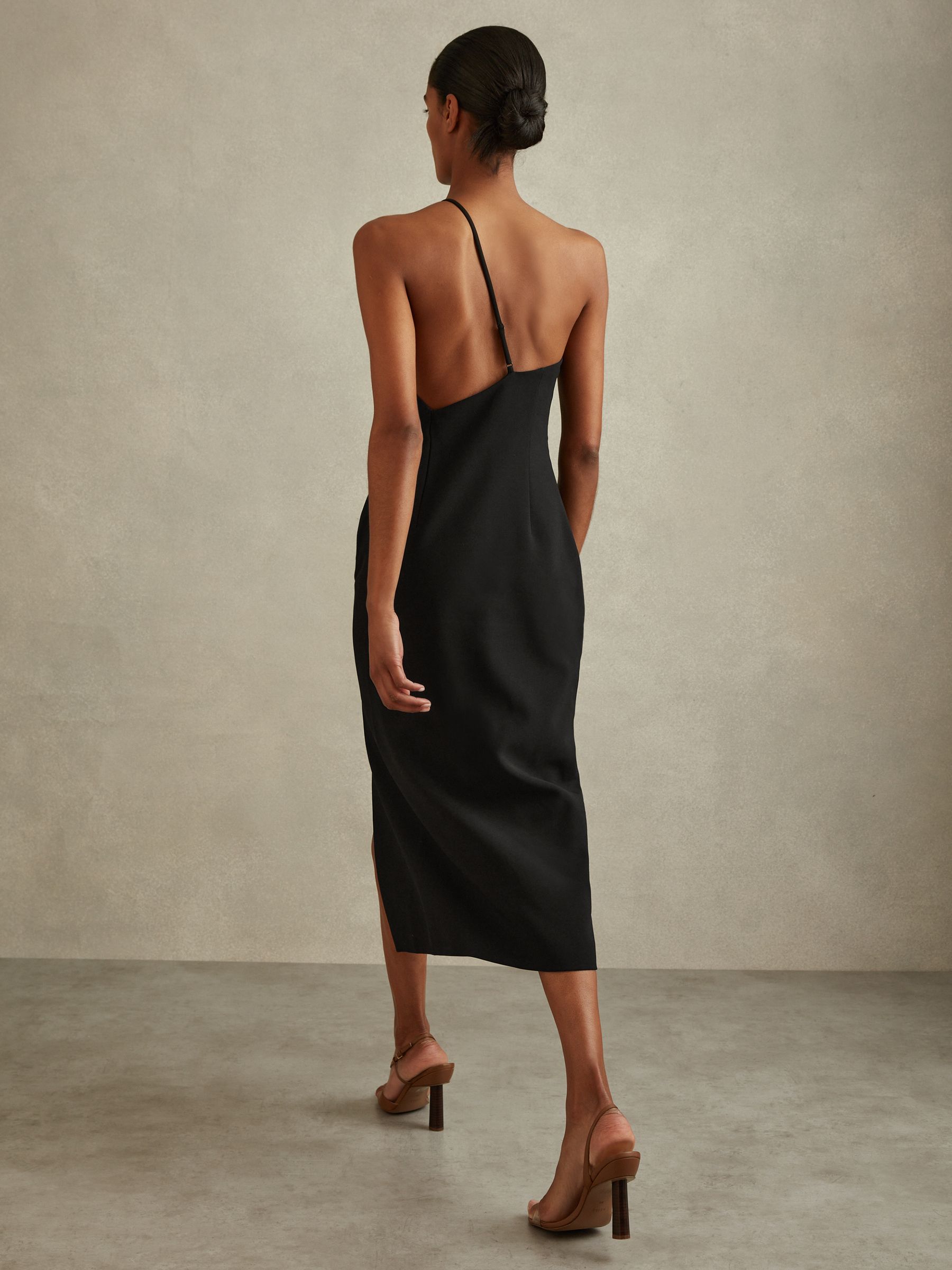 One-Shoulder Bodycon Dress in Black