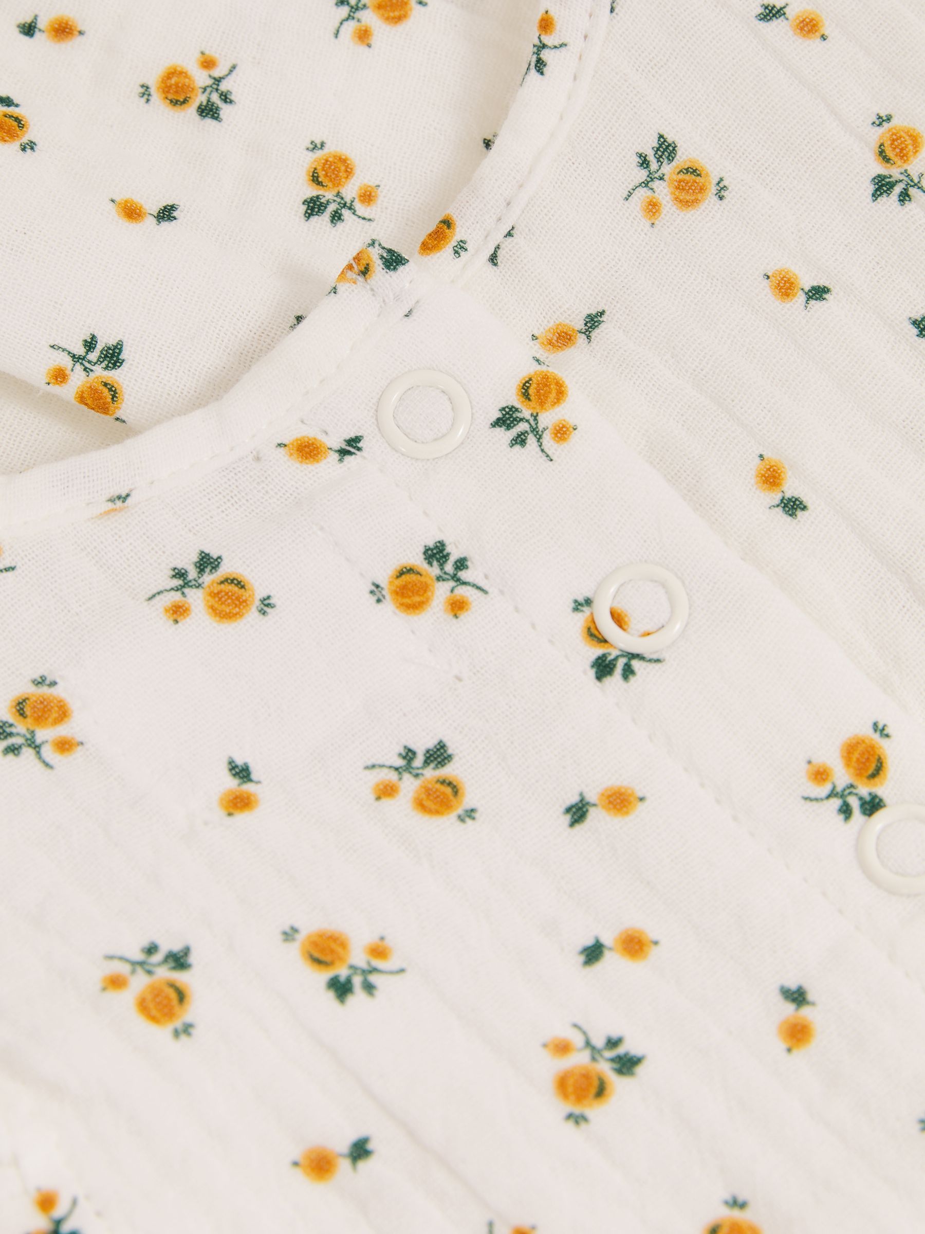 Cotton Seersucker Floral Print Romper in Ivory Print