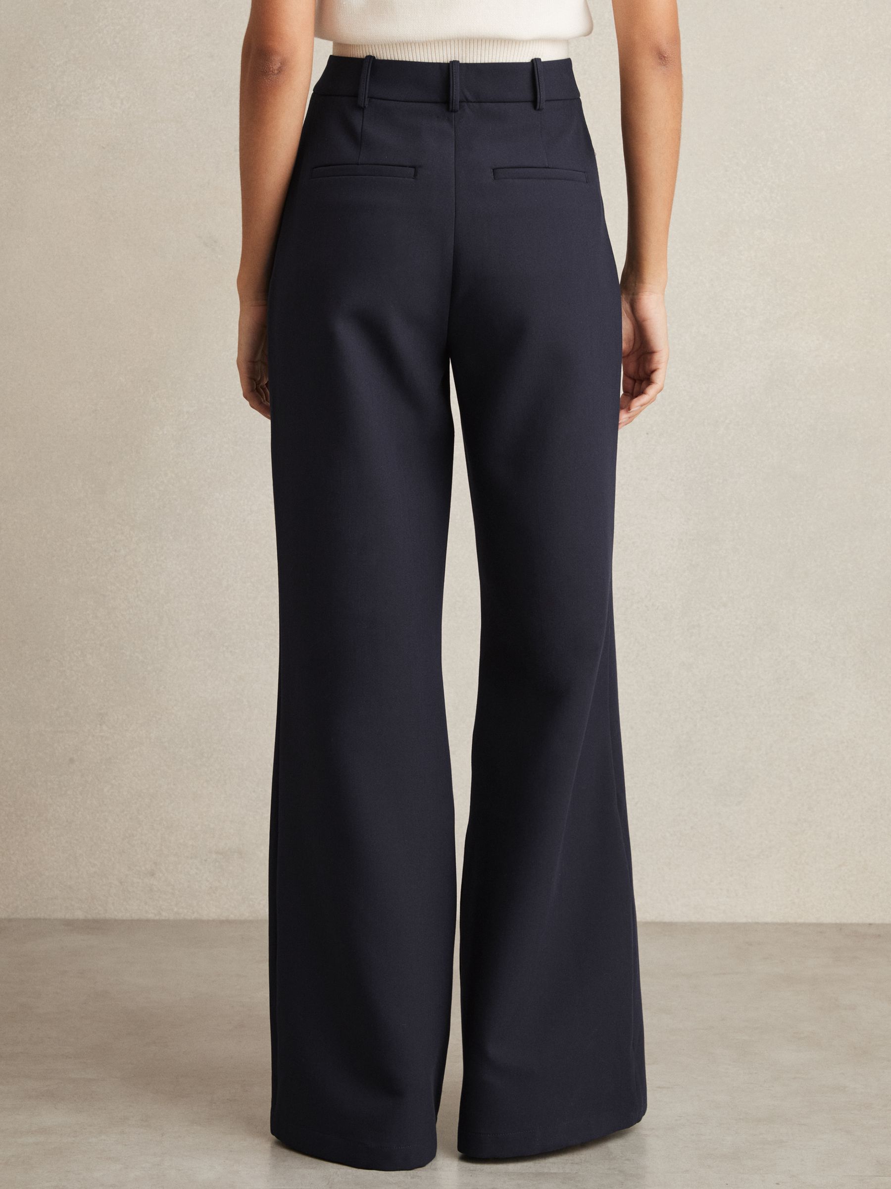 Petite Palazzo Tailored Trousers in Navy