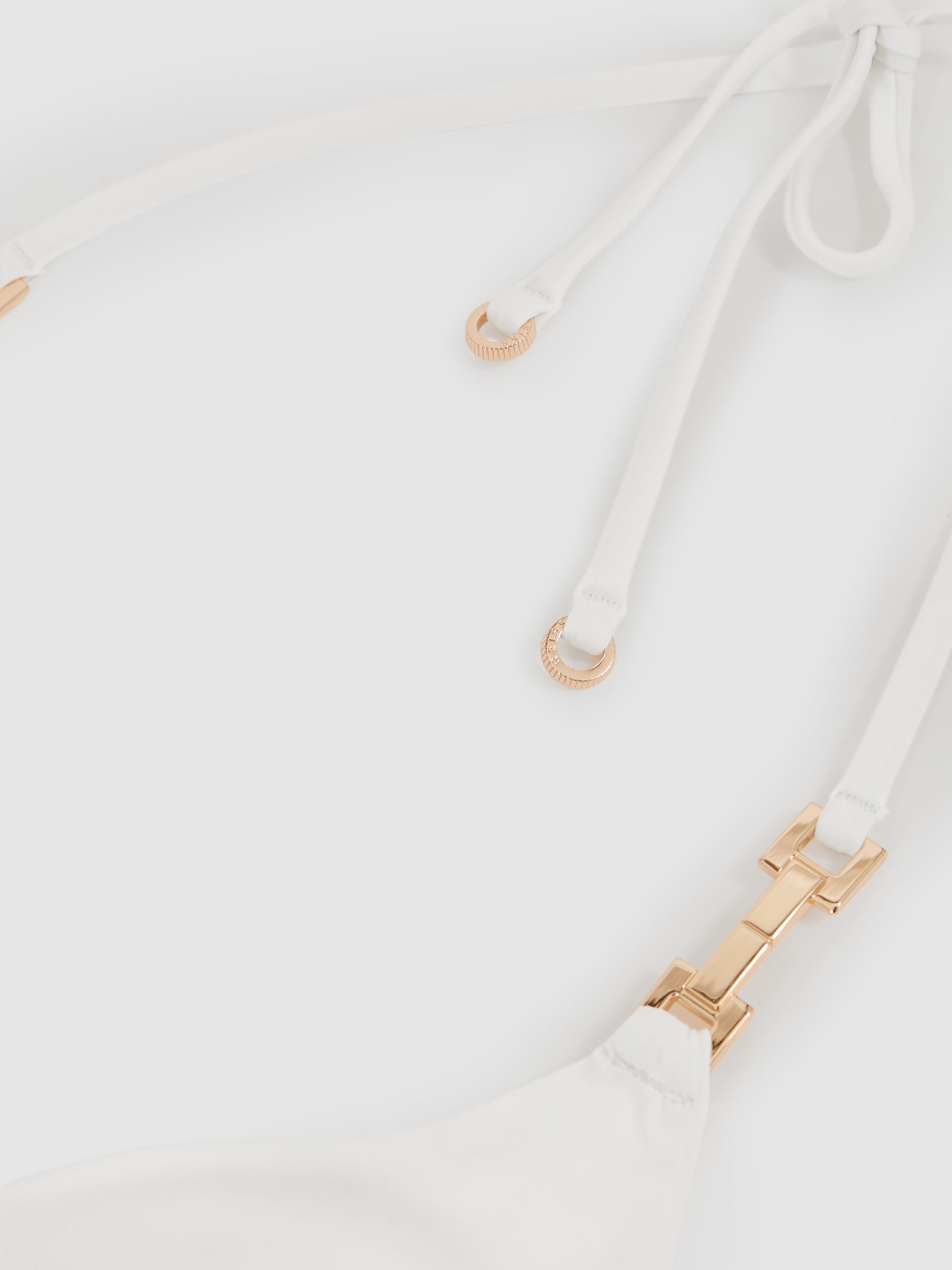 Triangle Halter Neck Bikini Top in White