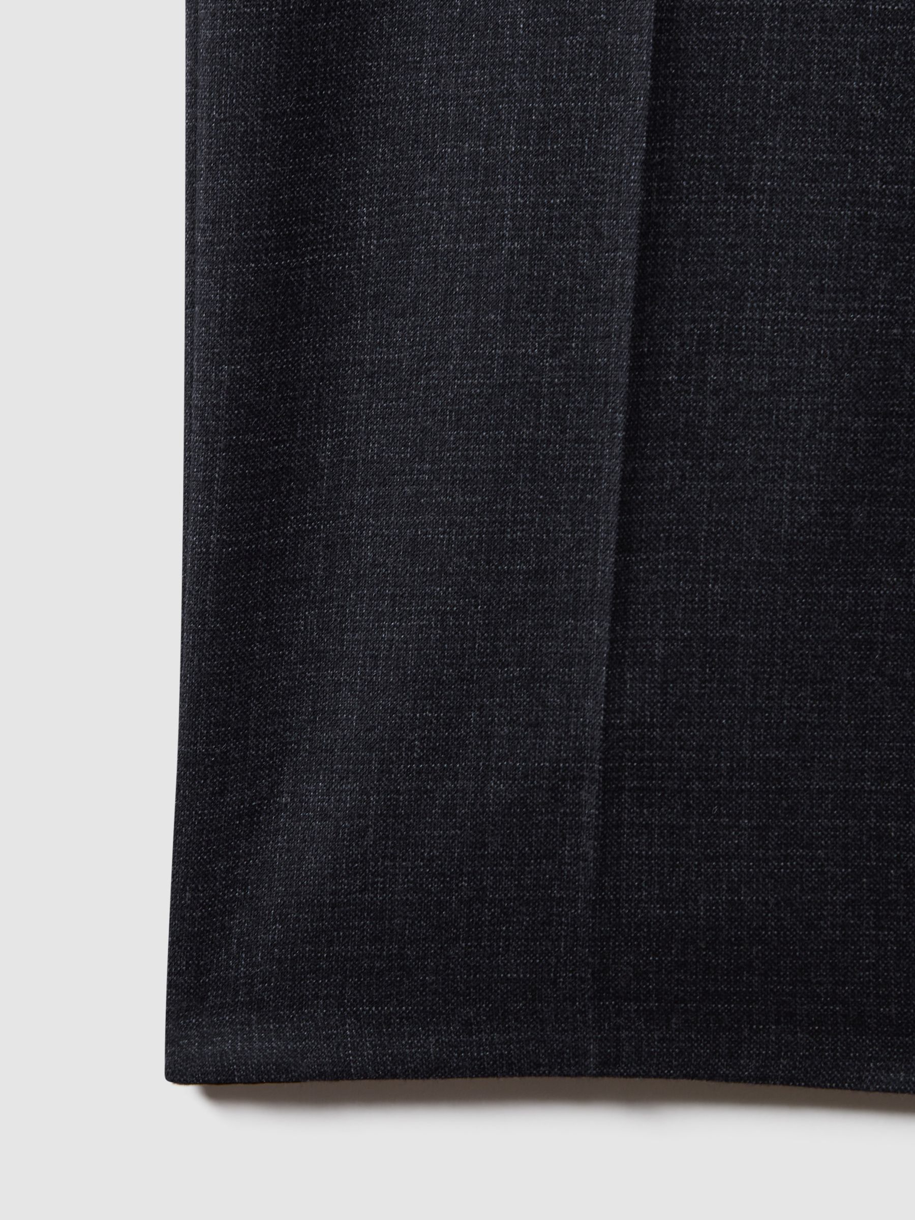 Slim Fit Wool Textured Trousers in Navy