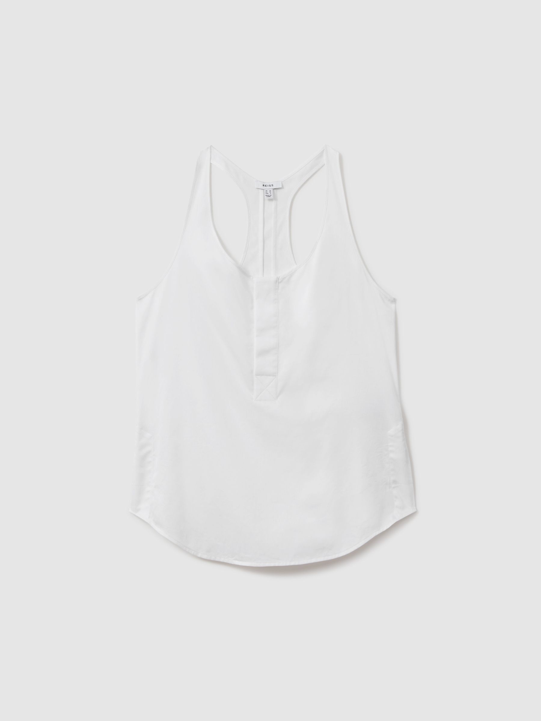 Relaxed Cotton Scoop Neck Vest in Ivory