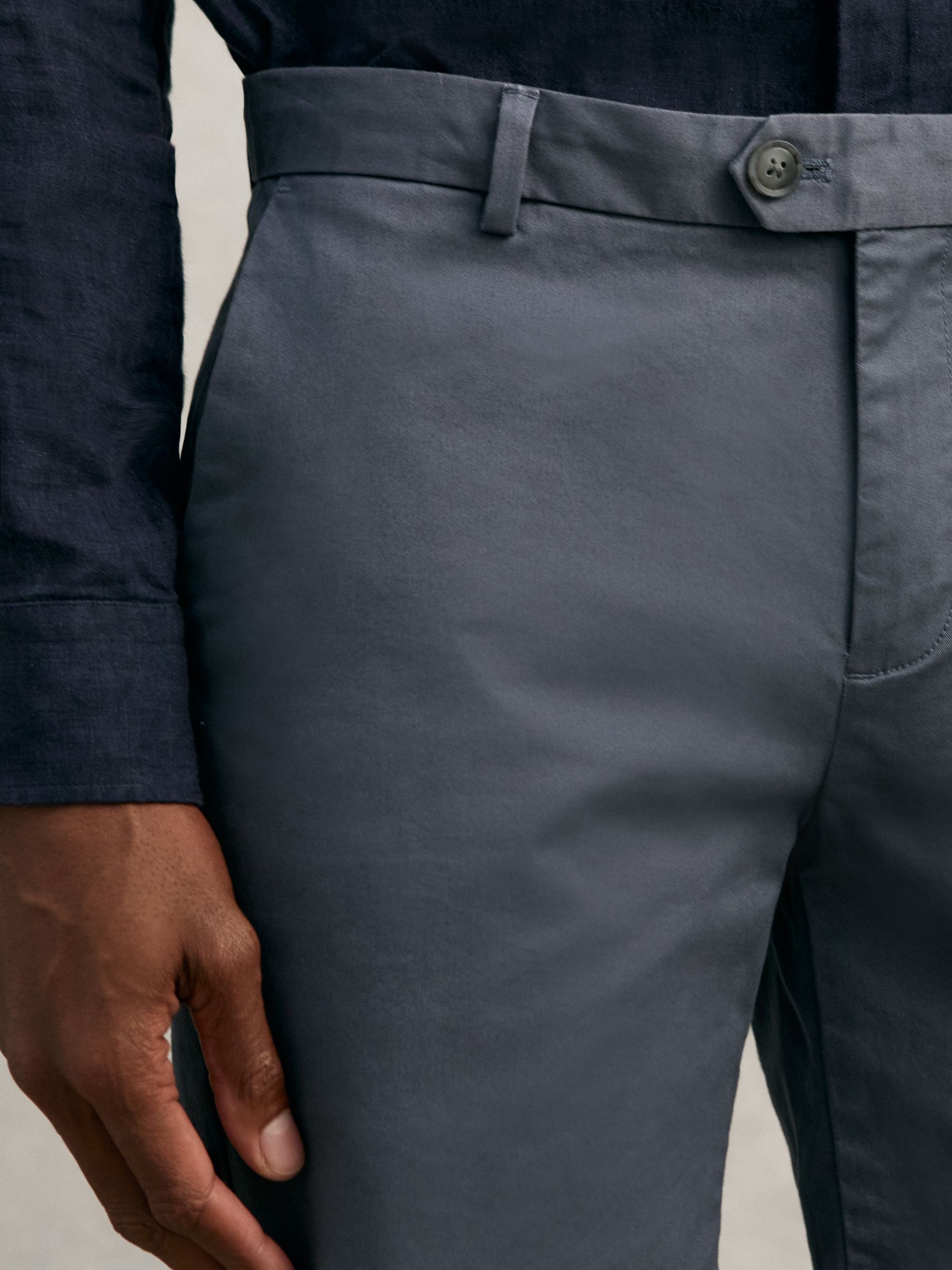 Short Length Casual Chino Shorts in Airforce Blue