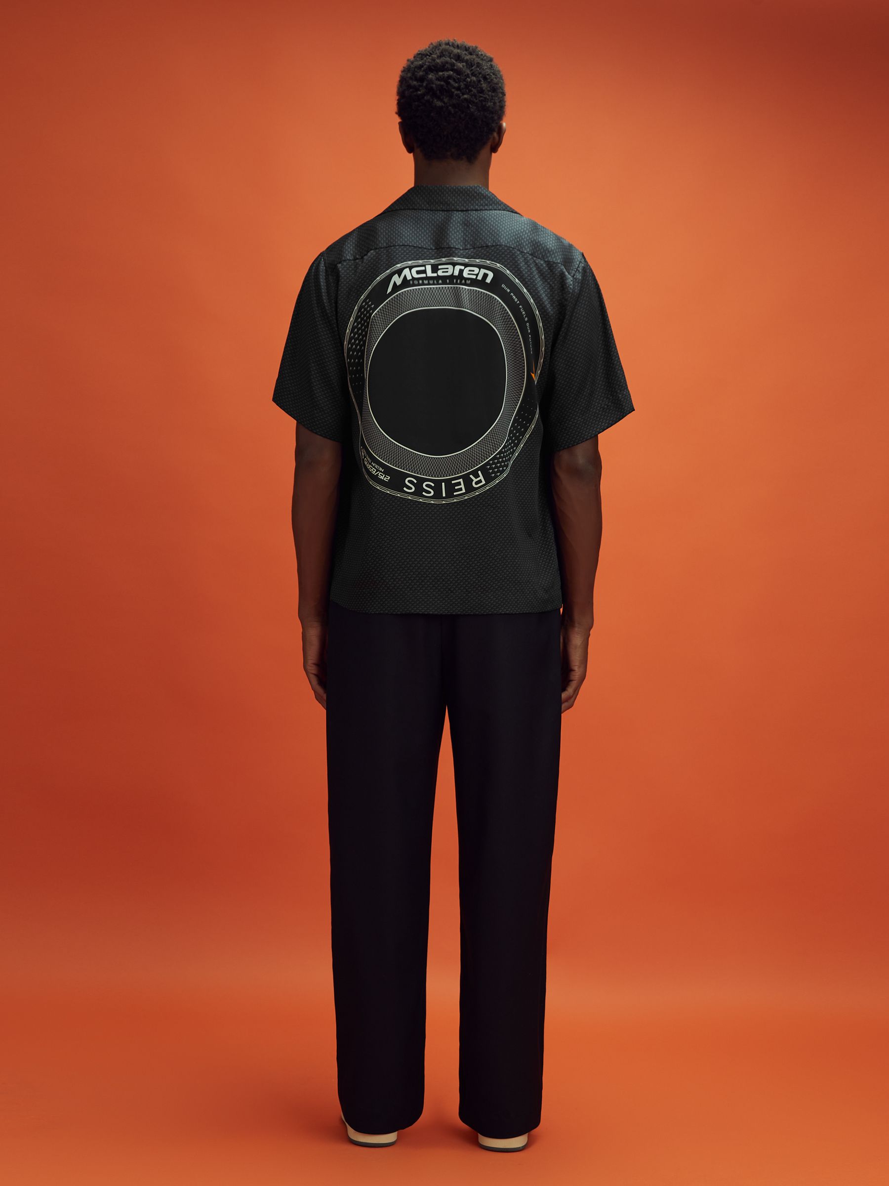 McLaren F1 Cuban Collar Shirt in Black
