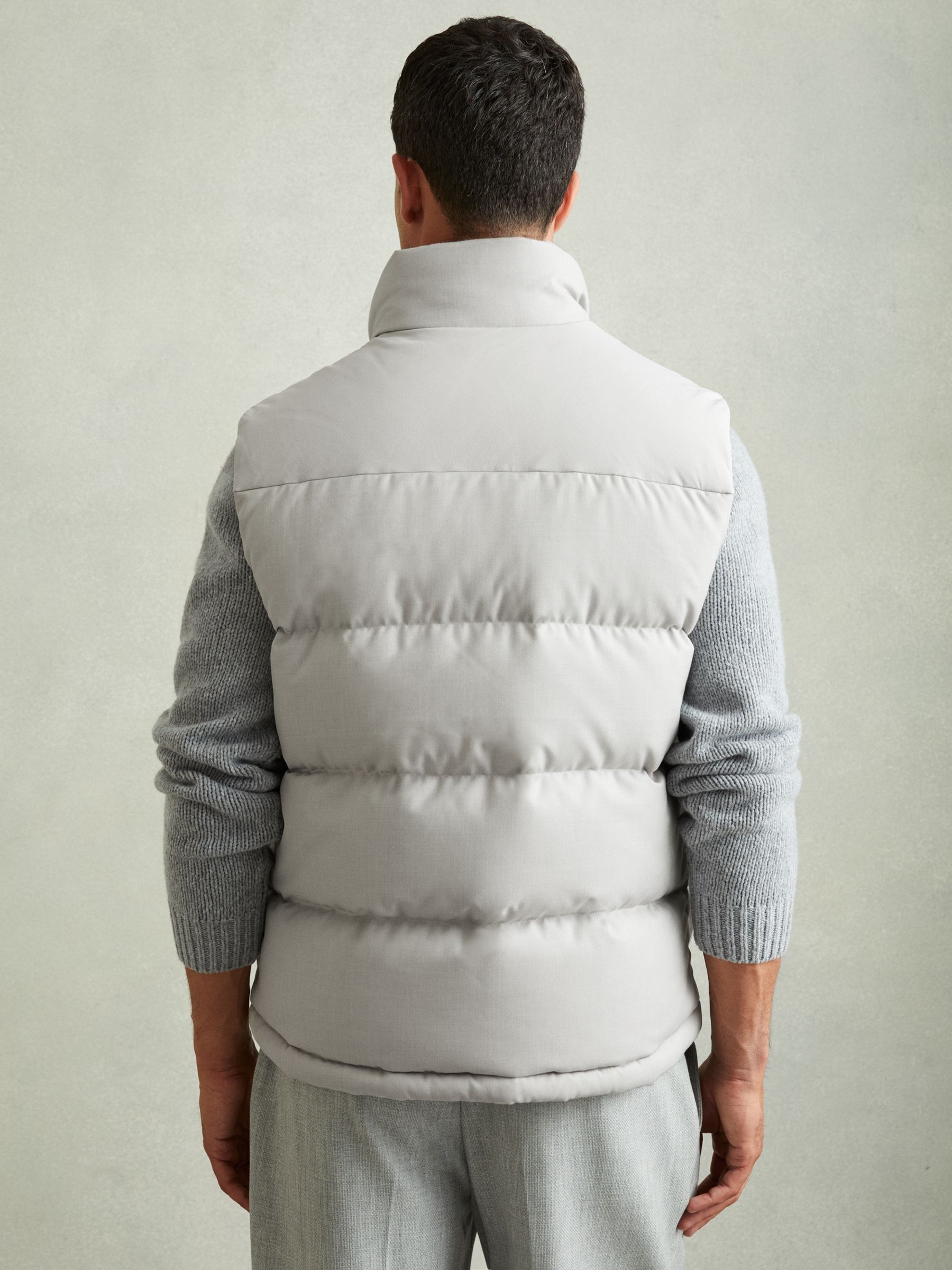 Patch Pocket Quilted Gilet in Grey