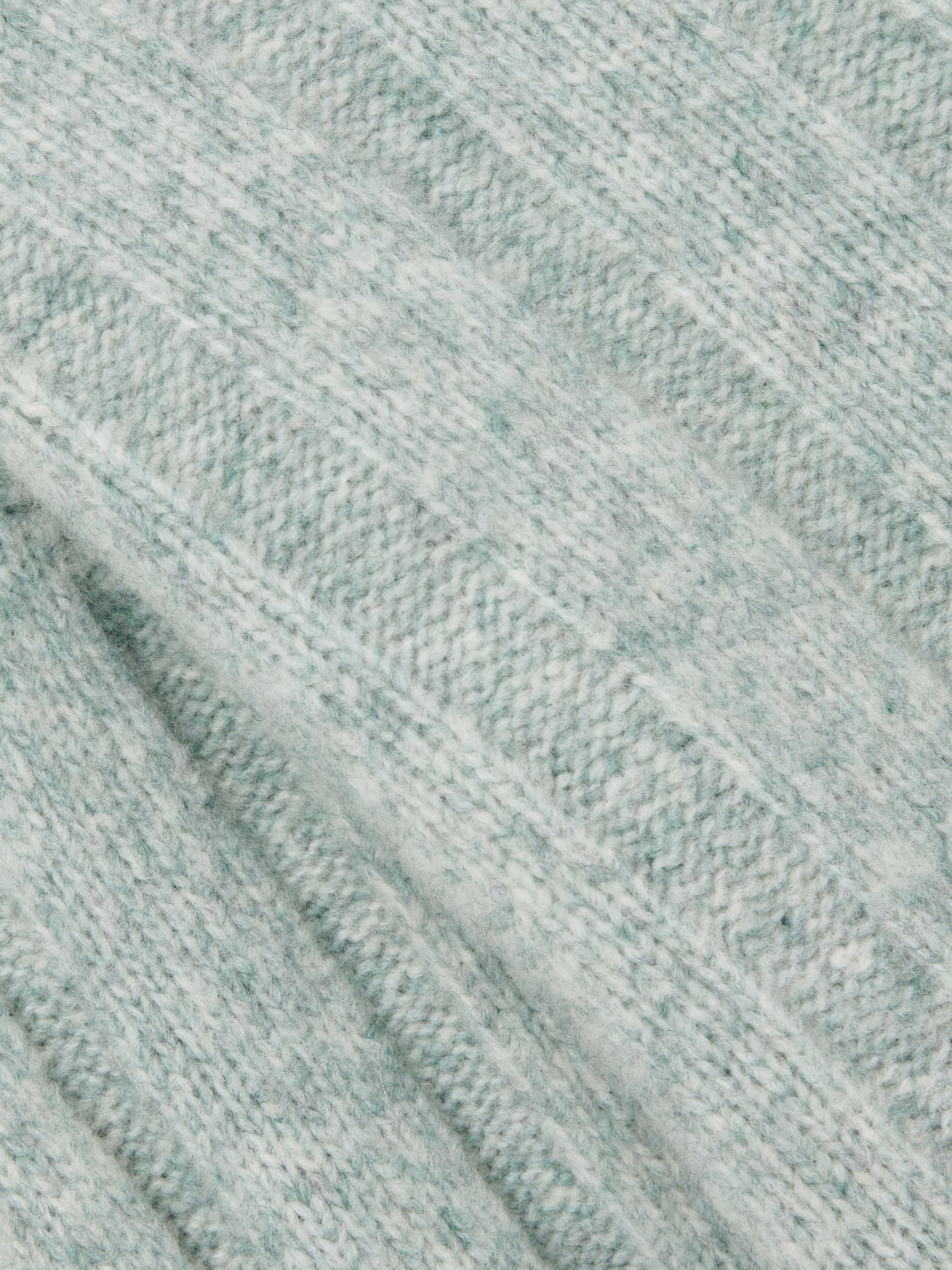 Paige Wool Blend Ribbed Roll Neck Jumper in Ocean