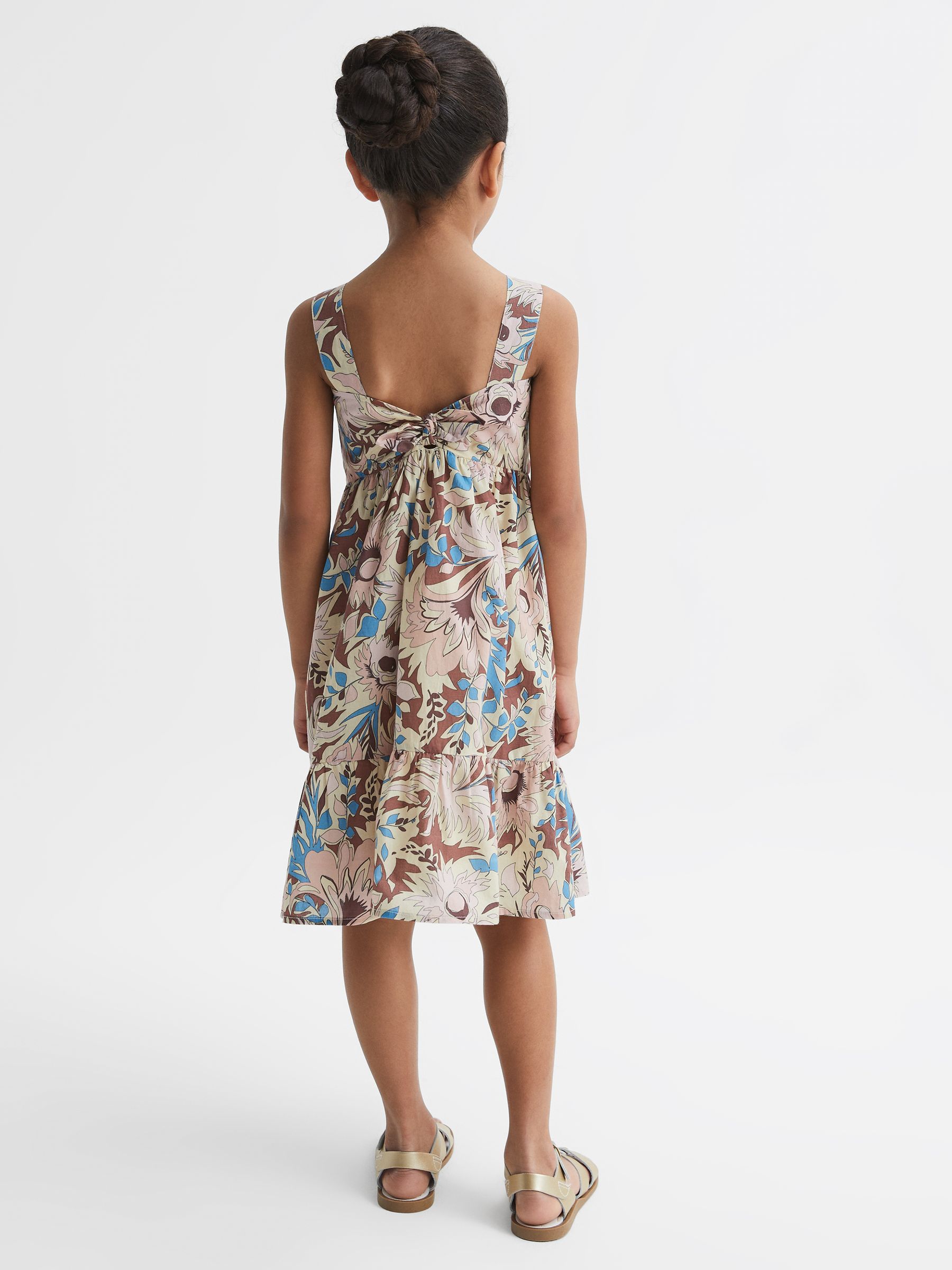 4-9 yrs Printed Strappy Dress in Lilac