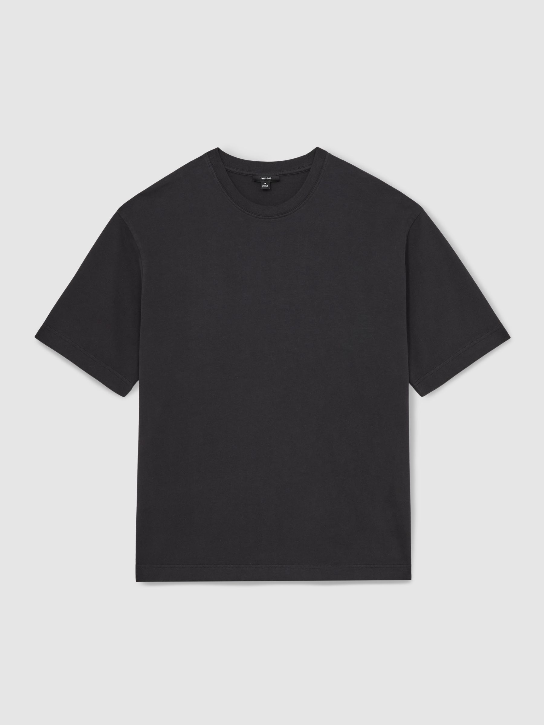 Cotton Garment-Dyed Oversize T-Shirt in Washed Black