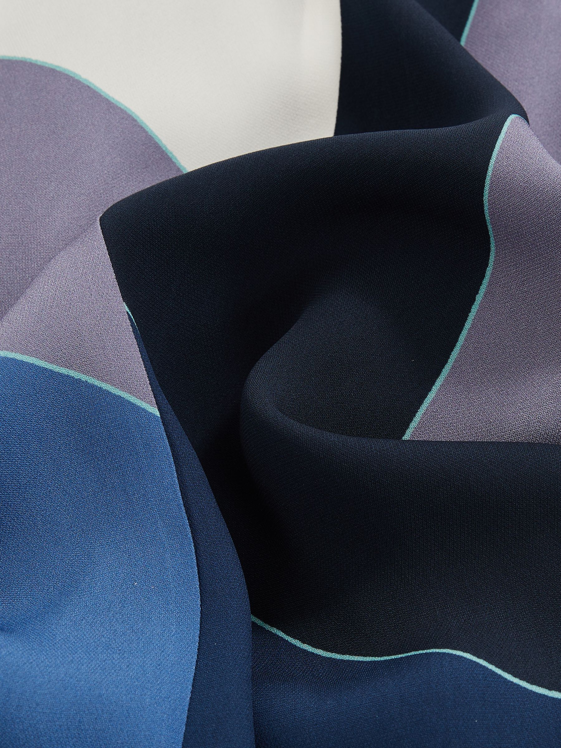 Stripe Print V-Back Midi Dress in Blue