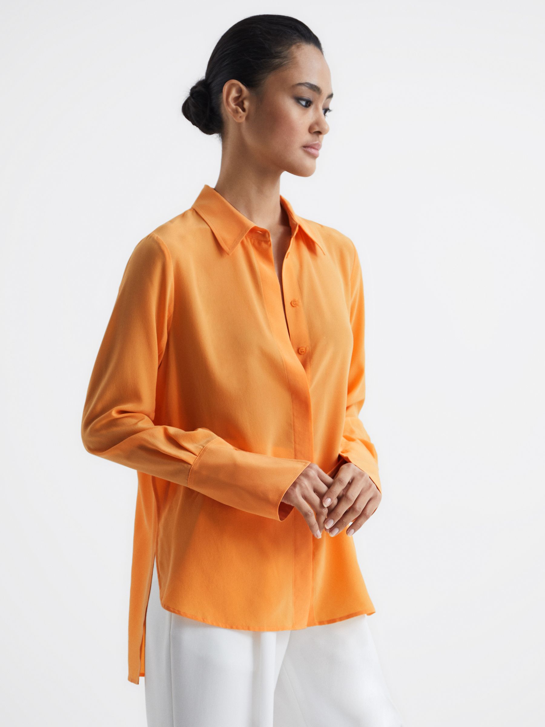 Silk Shirt in Orange