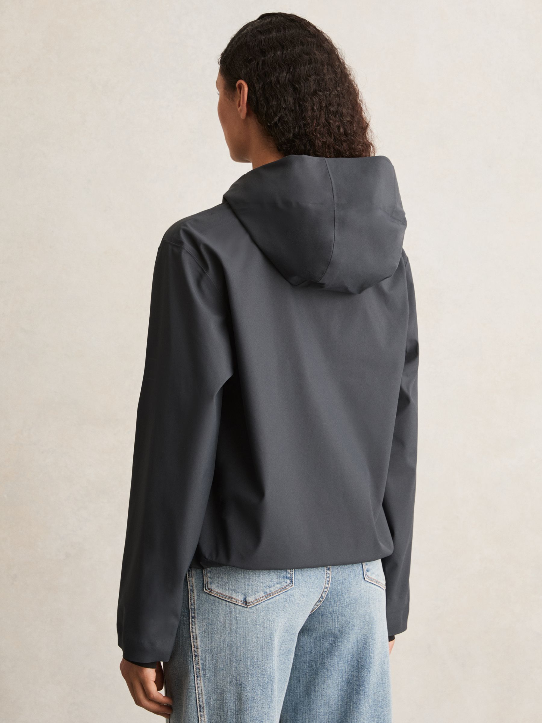Rains Hardshell Short Jacket in Navy