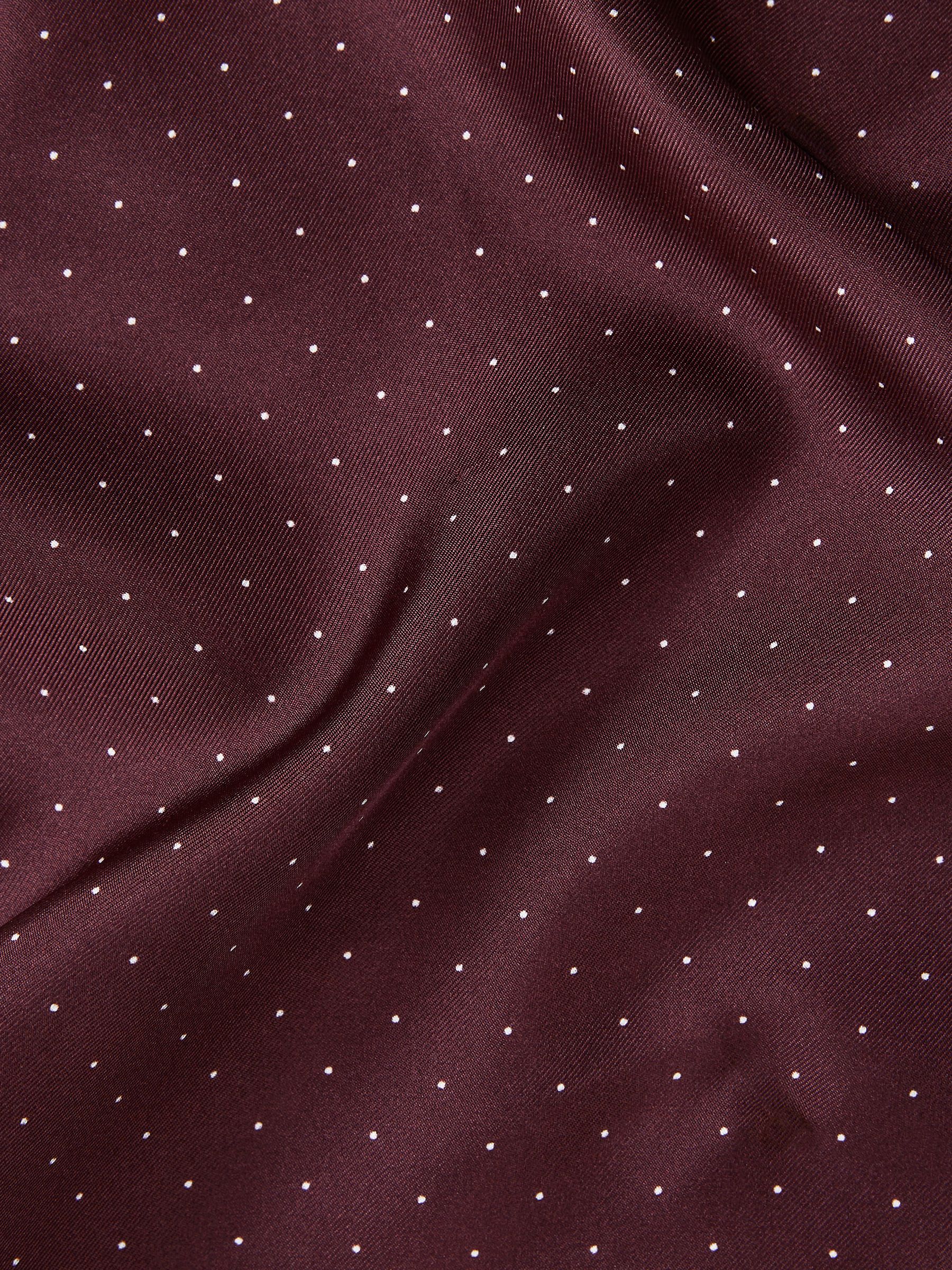 Polka Dot Silk Pocket Square in Burgundy