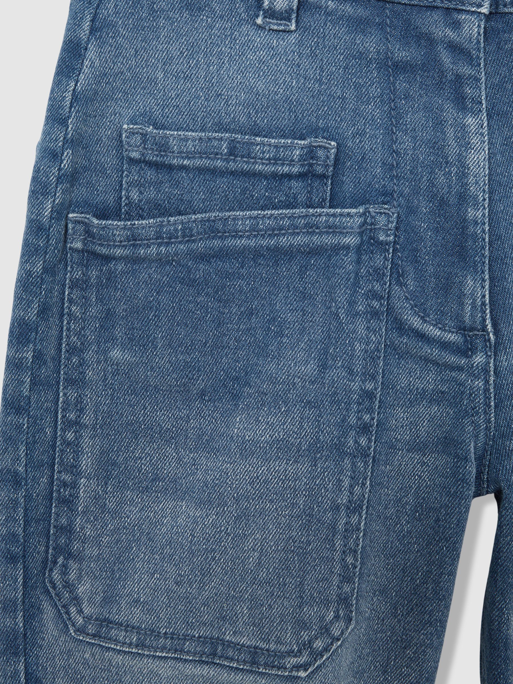 13-14 yrs Barrel-Leg Patch-Pocket Jeans in Blue