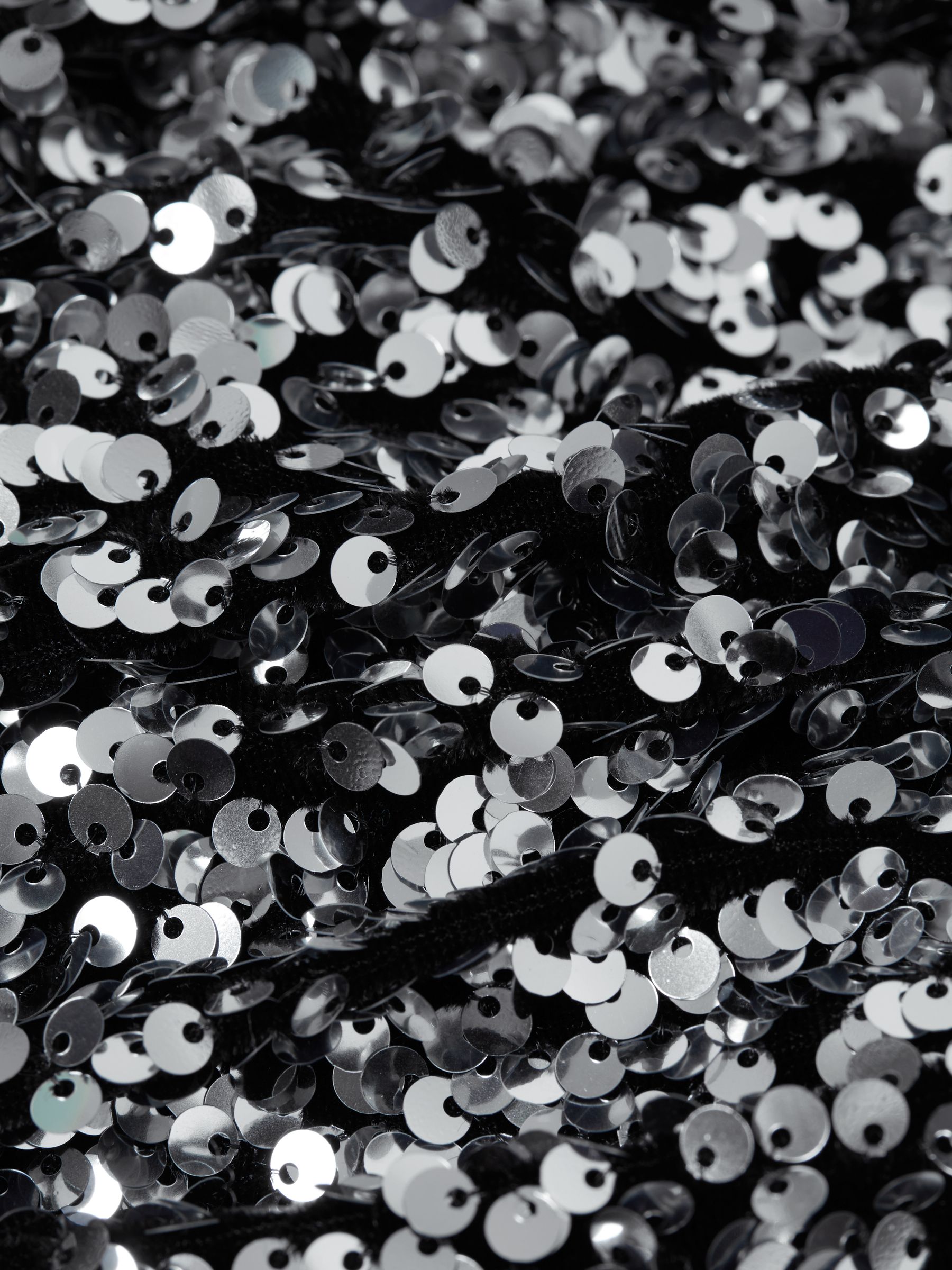 Halston Half Sequin Mini Dress in Black