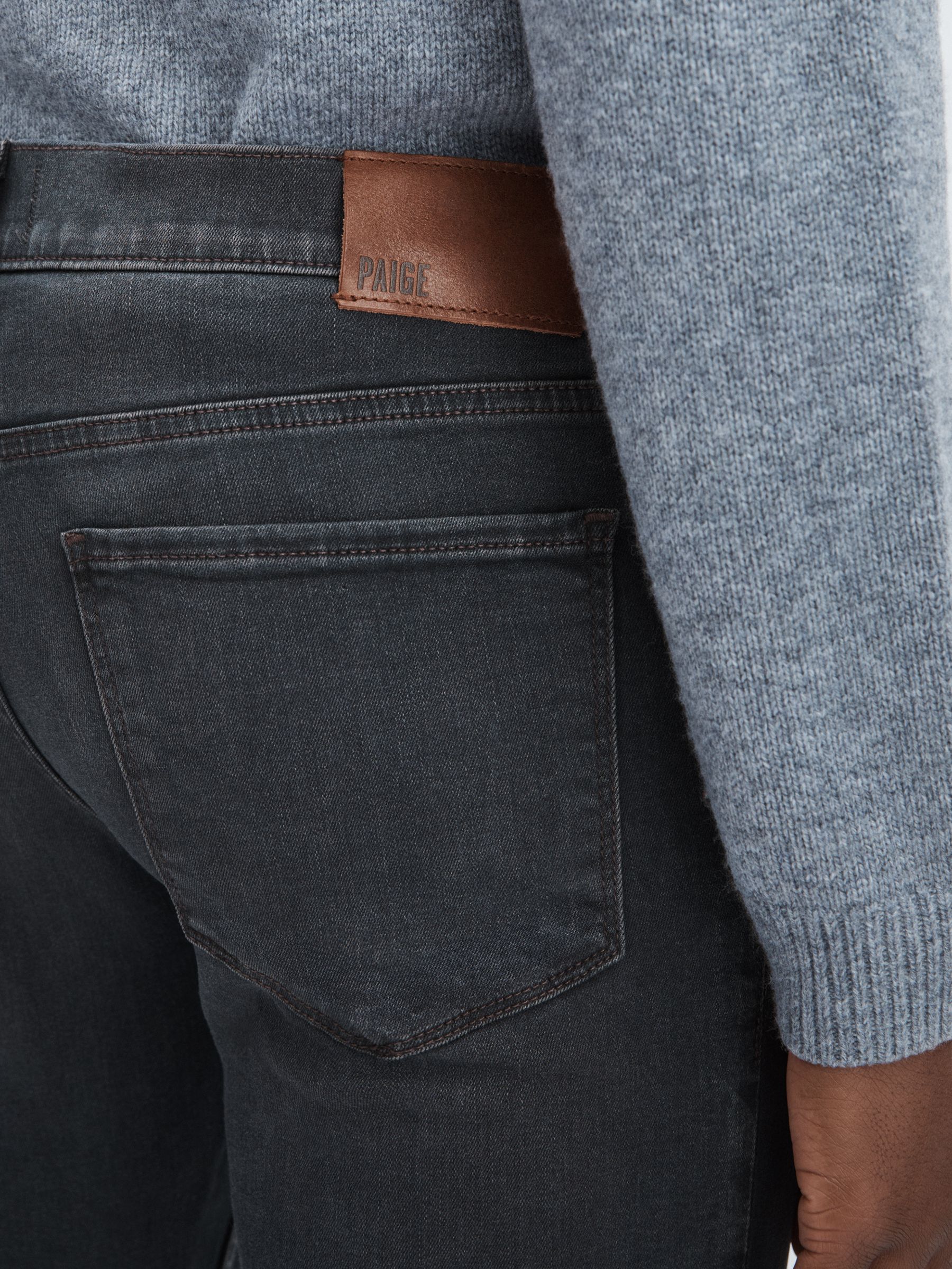 Paige Slim Leg Stretch Jeans in Grey/Navy