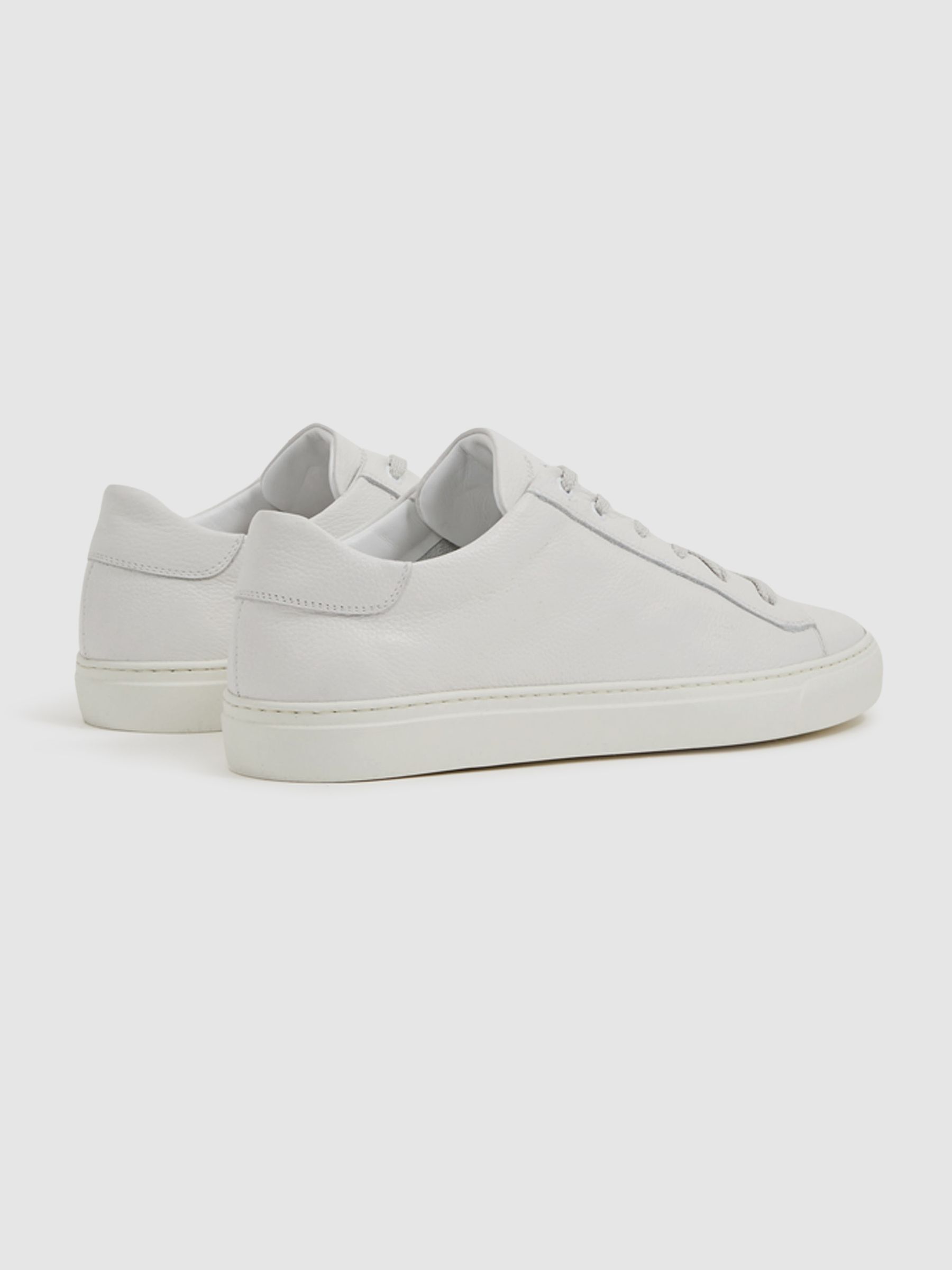 Harrys of London Grained Leather Trainers in White