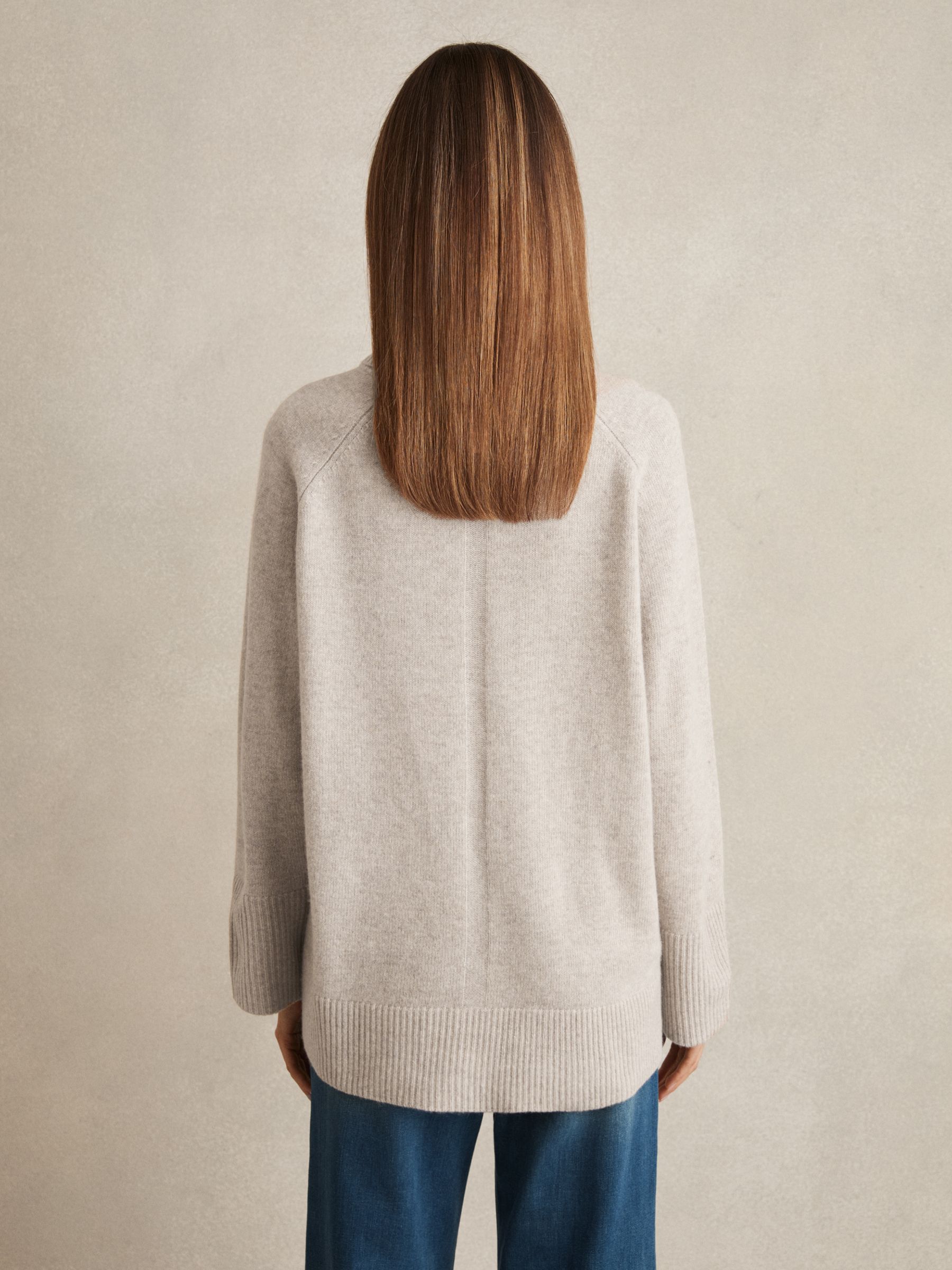 Wool-Cashmere Roll-Neck Jumper in Oatmeal
