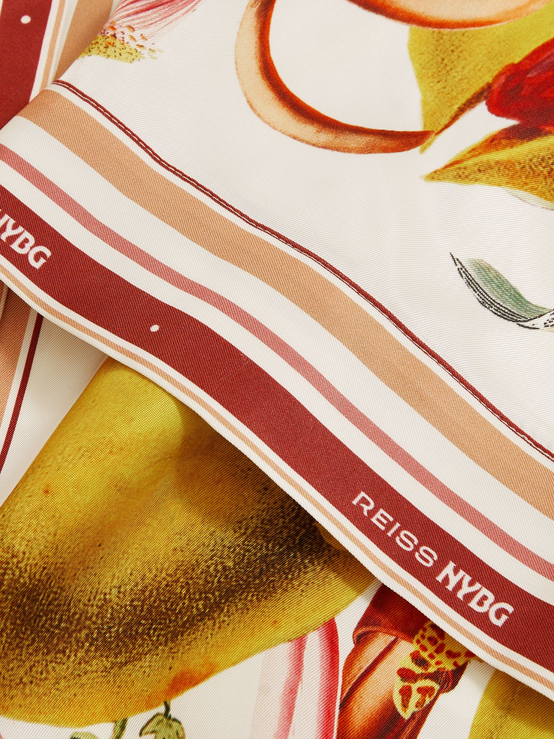 Reiss | NYBG Satin Floral-Print Shirt in Ivory