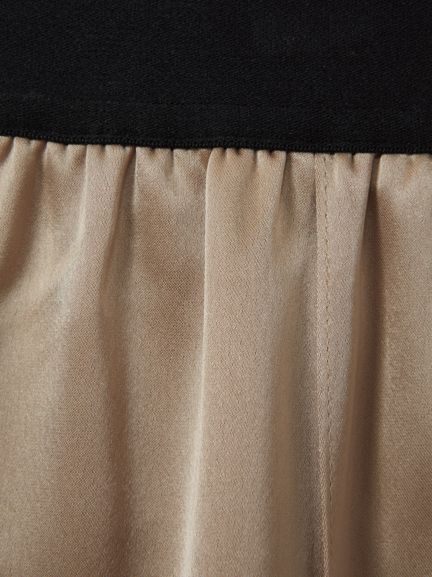 Elea Champagne Satin Elasticated Tapered Trousers