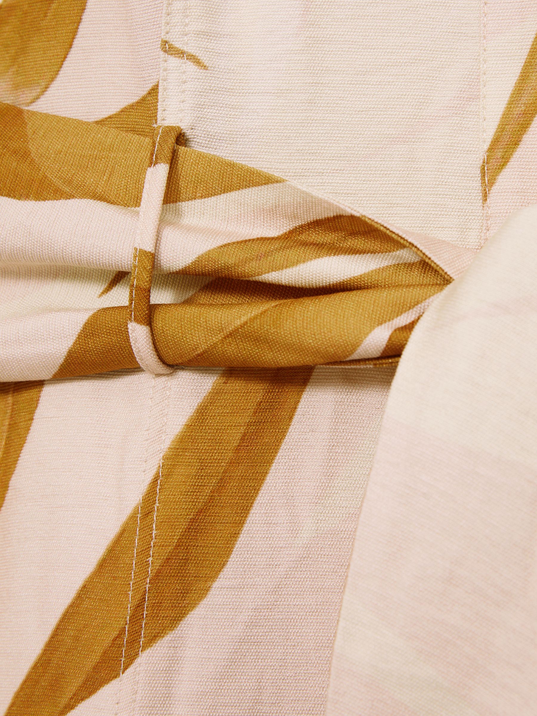 Petite Palm-Print Sleeveless Shirt Dress in Neutral