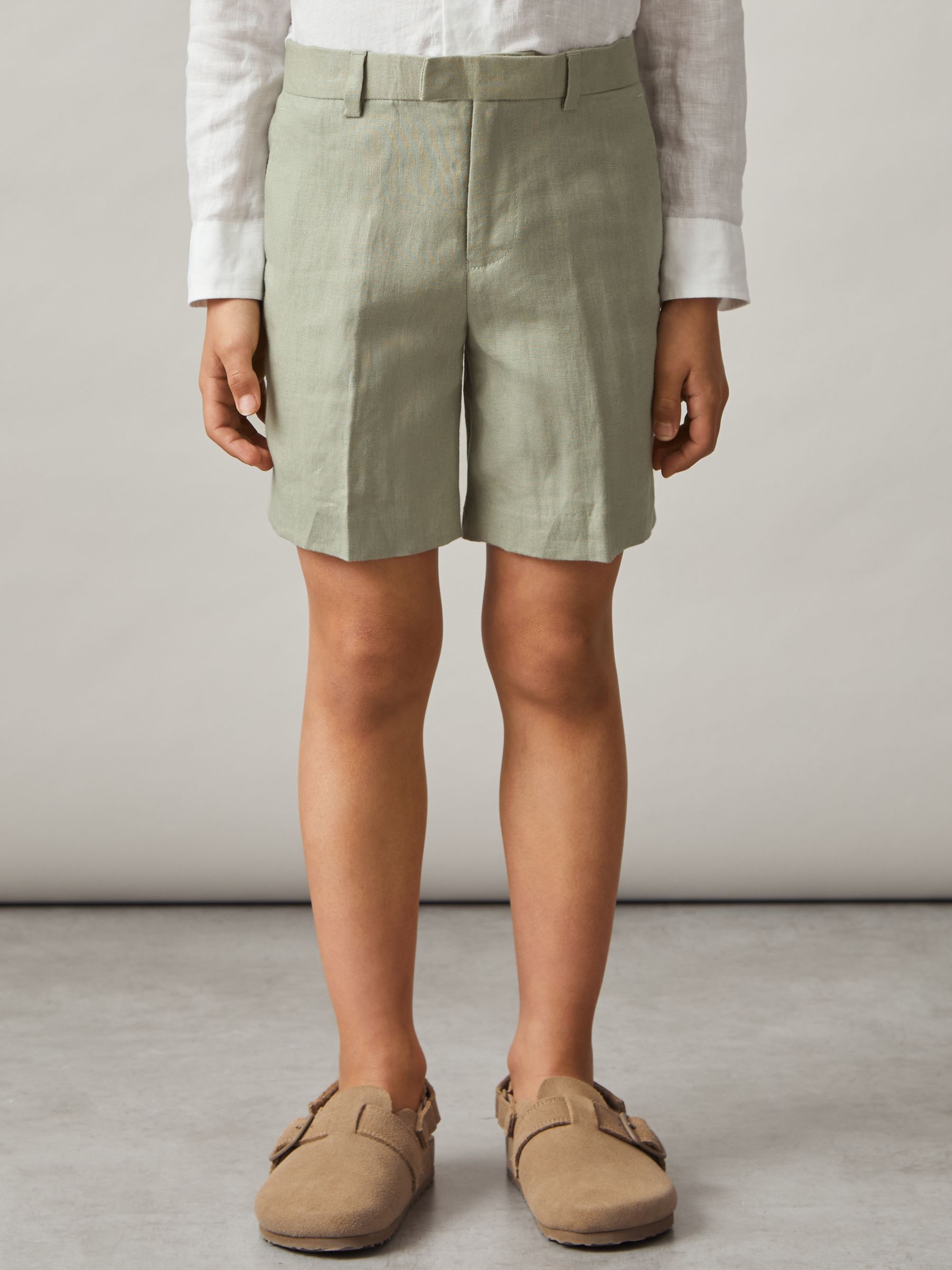 3-9 yrs Linen Suit Shorts in Apple