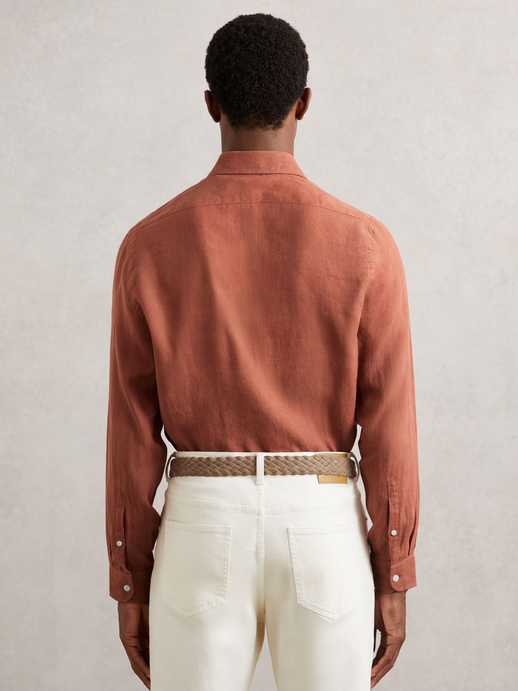 Linen Shirt in Cinnamon Brown